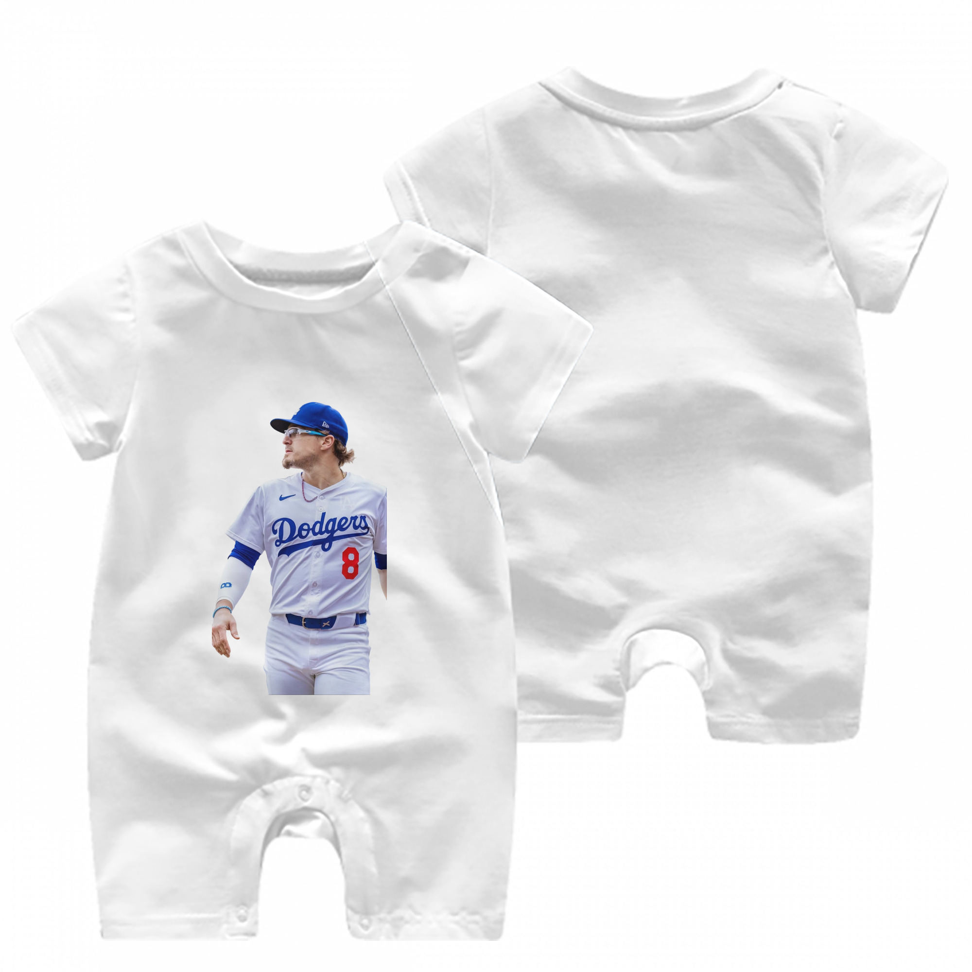  Baby Short Sleeve Onesie – 100% Cotton Soft & Breathable Digital Print Romper – Double-Sided Print, Snap Closure For Easy Diaper Changes – Comfortable For Boys & Girls