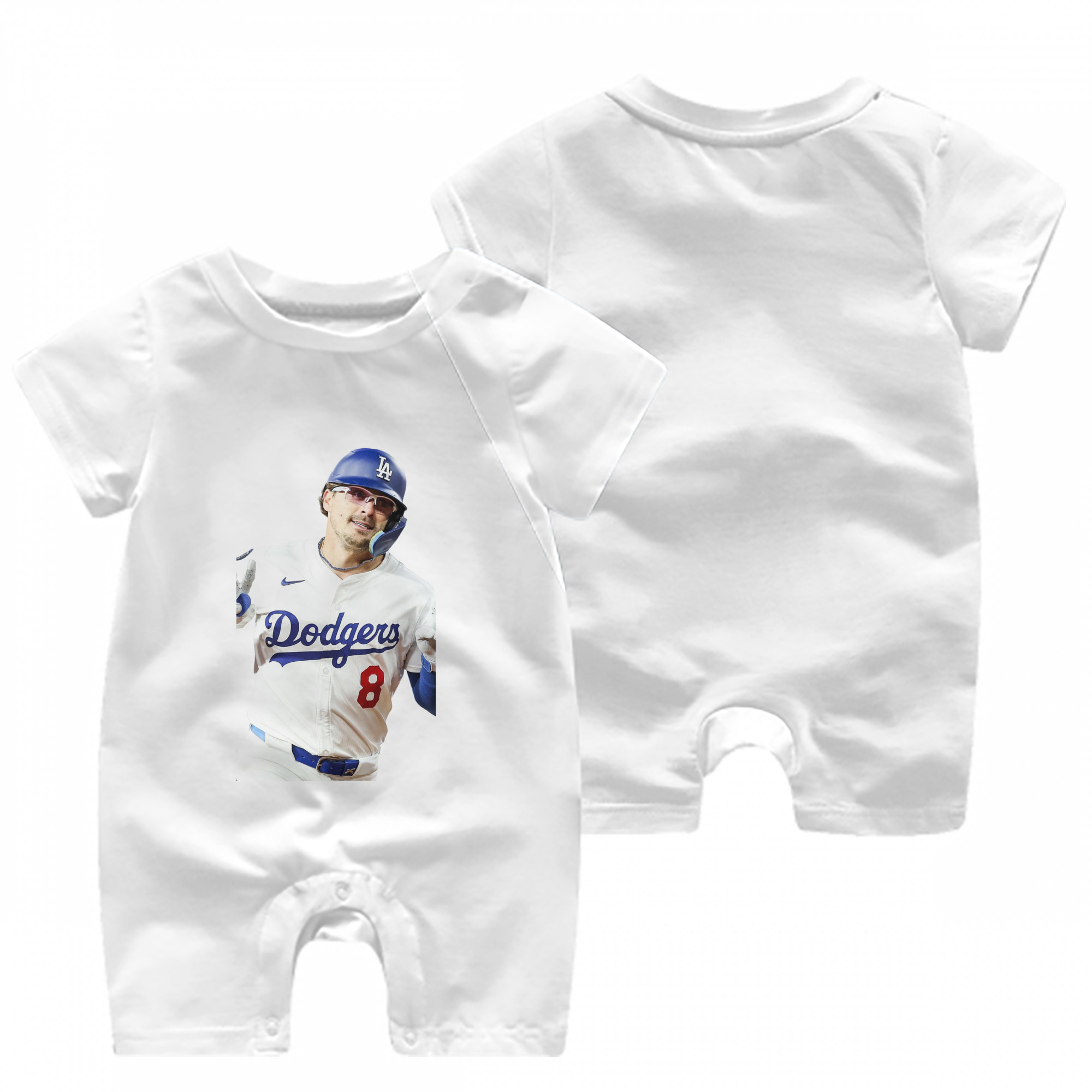  Baby Short Sleeve Onesie – 100% Cotton Soft & Breathable Digital Print Romper – Double-Sided Print, Snap Closure For Easy Diaper Changes – Comfortable For Boys & Girls