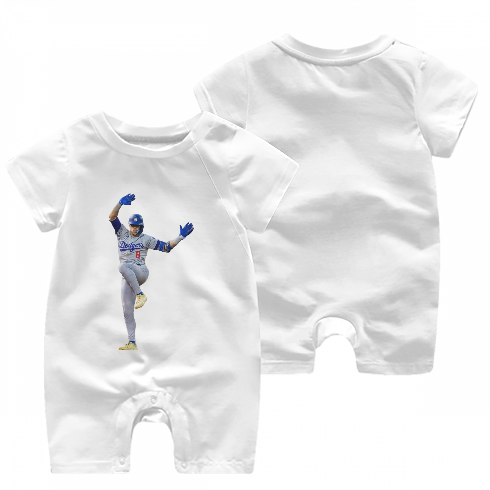  Baby Short Sleeve Onesie – 100% Cotton Soft & Breathable Digital Print Romper – Double-Sided Print, Snap Closure For Easy Diaper Changes – Comfortable For Boys & Girls