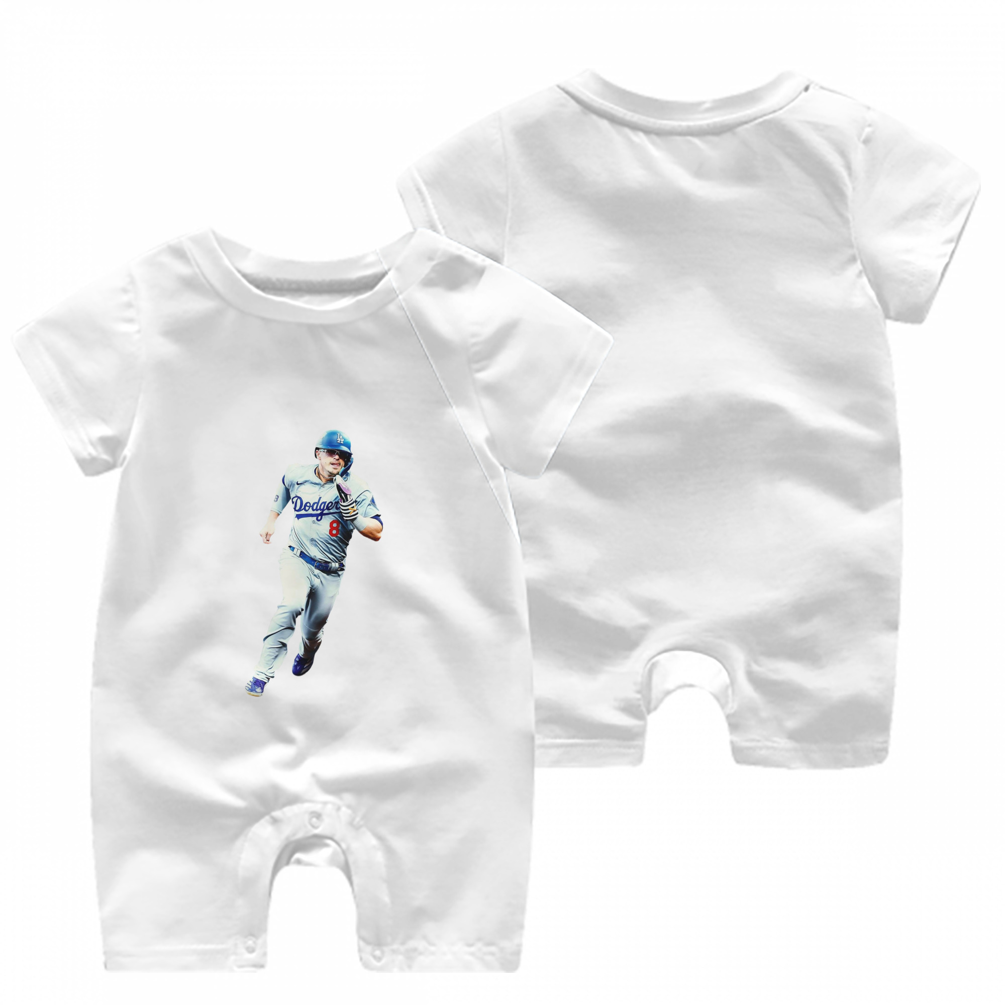  Baby Short Sleeve Onesie – 100% Cotton Soft & Breathable Digital Print Romper – Double-Sided Print, Snap Closure For Easy Diaper Changes – Comfortable For Boys & Girls