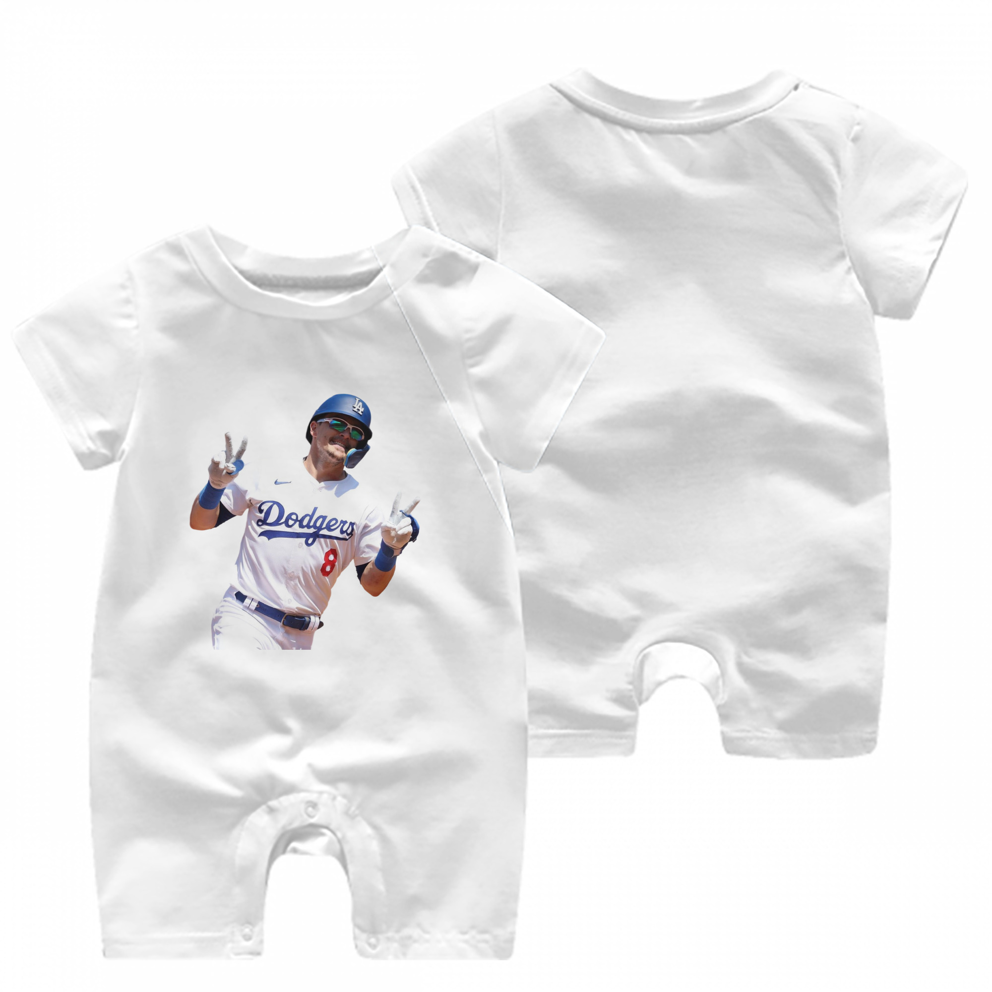  Baby Short Sleeve Onesie – 100% Cotton Soft & Breathable Digital Print Romper – Double-Sided Print, Snap Closure For Easy Diaper Changes – Comfortable For Boys & Girls