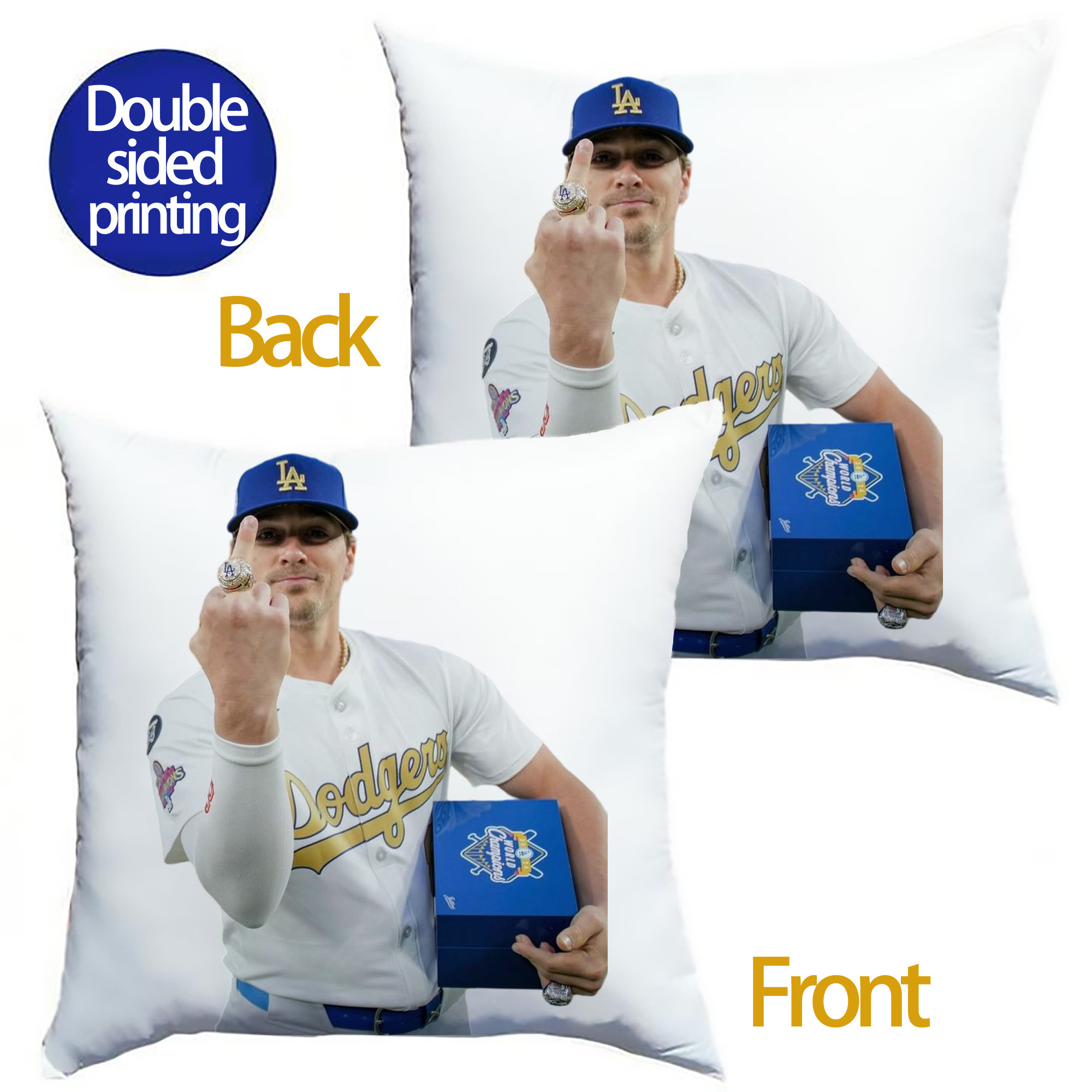  Soft Polyester Pillow Cover With Insert – Double-Sided Design, Invisible Zipper, Durable & Breathable – Easy Care Cushion Set