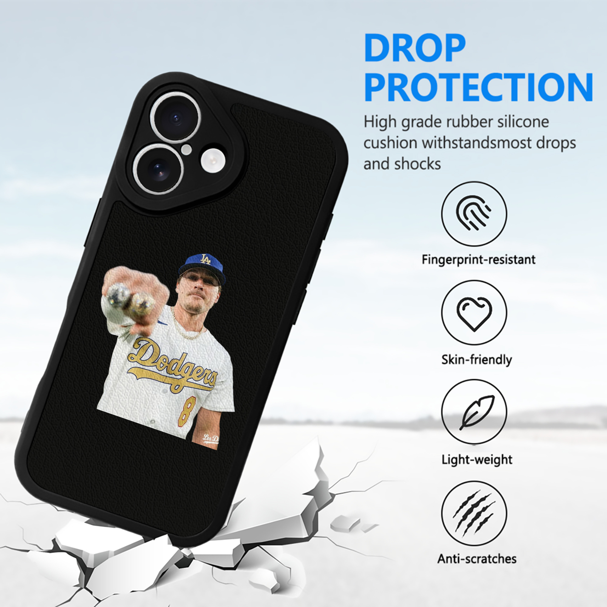  IPhone 16 Silicone Leather Case – UV Print, Lambskin Texture – Perfect Fit, Wireless Charging Compatible, Scratch Resistant, Precise Cutouts – Stylish Protection For IPhone 16