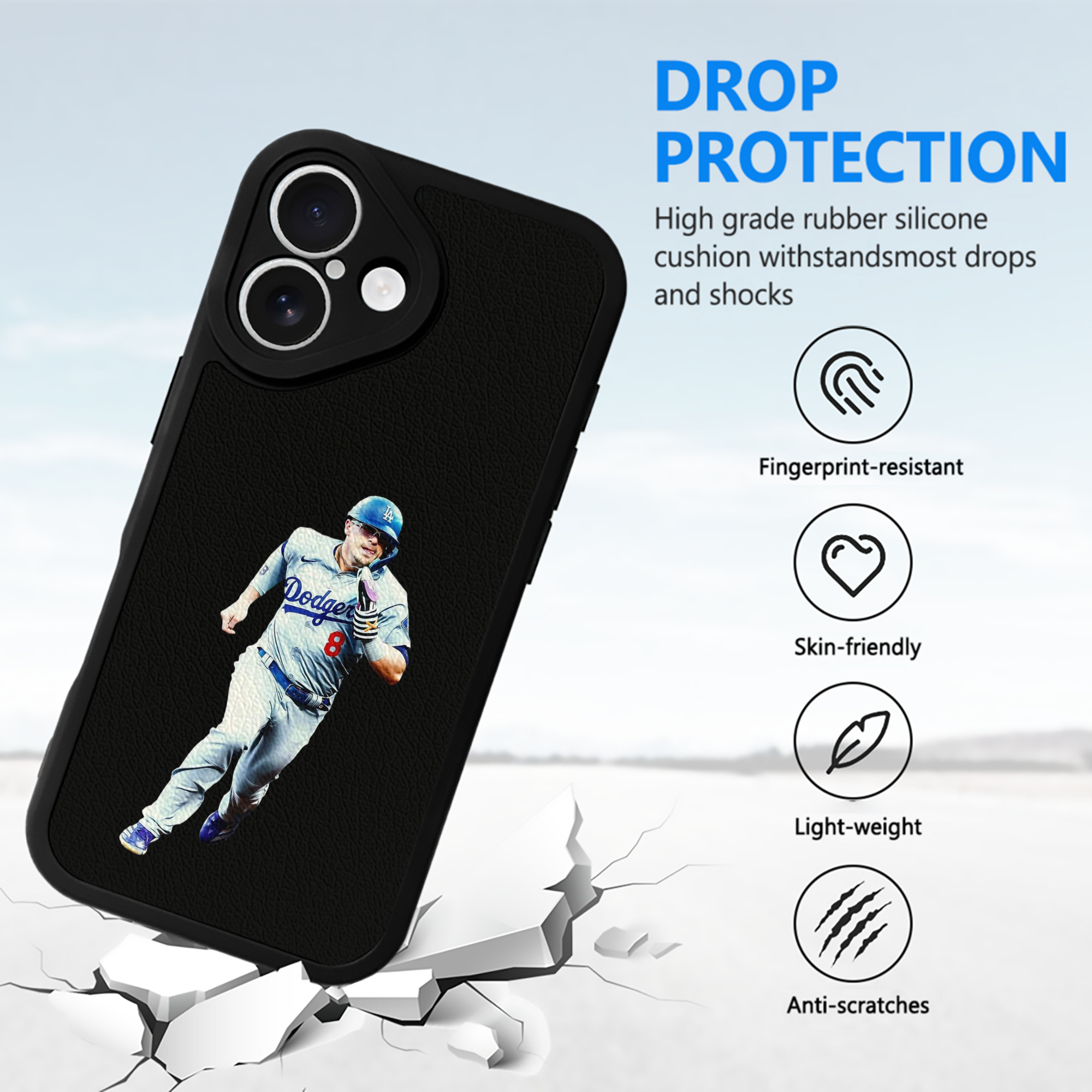  IPhone 16 Silicone Leather Case – UV Print, Lambskin Texture – Perfect Fit, Wireless Charging Compatible, Scratch Resistant, Precise Cutouts – Stylish Protection For IPhone 16