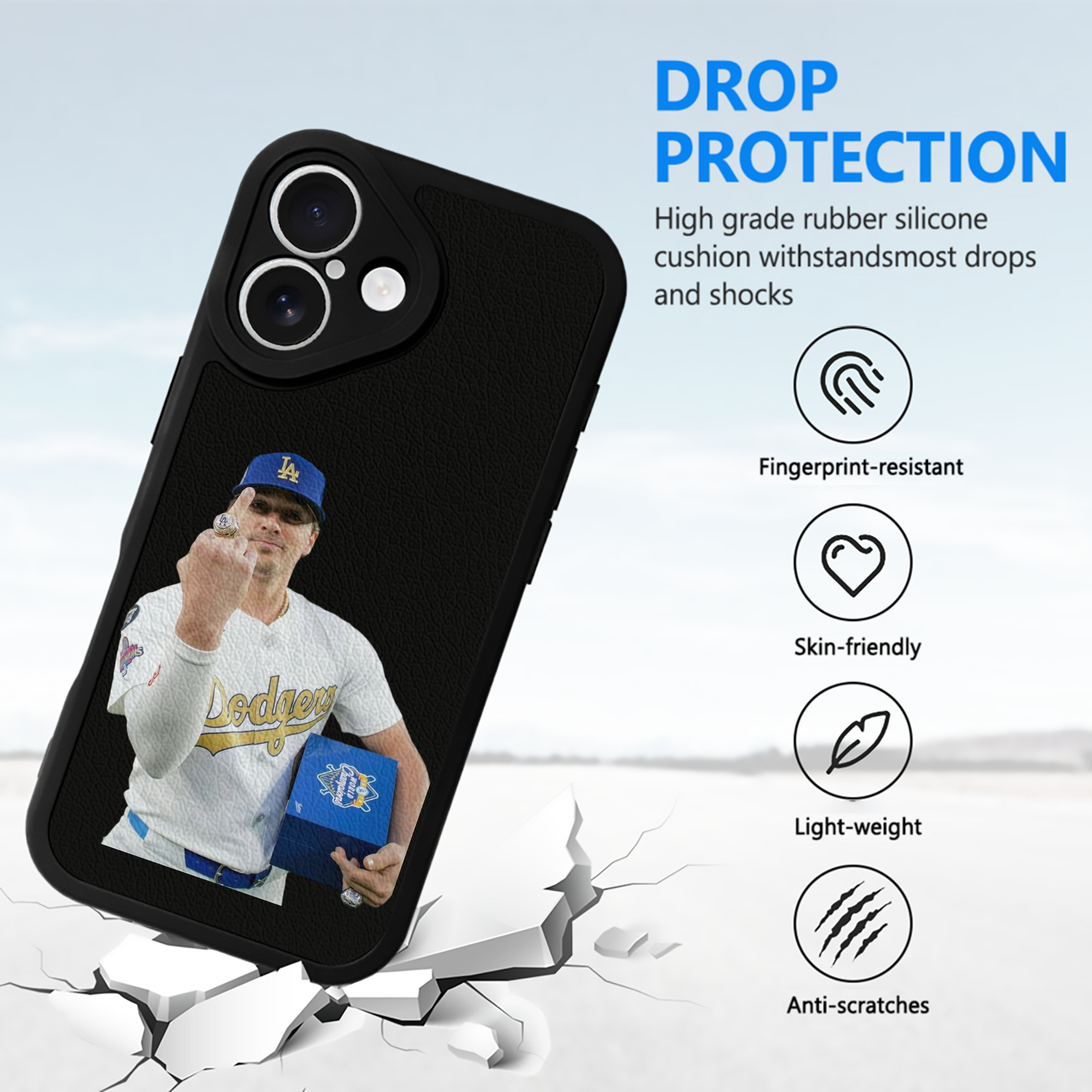  IPhone 16 Silicone Leather Case – UV Print, Lambskin Texture – Perfect Fit, Wireless Charging Compatible, Scratch Resistant, Precise Cutouts – Stylish Protection For IPhone 16