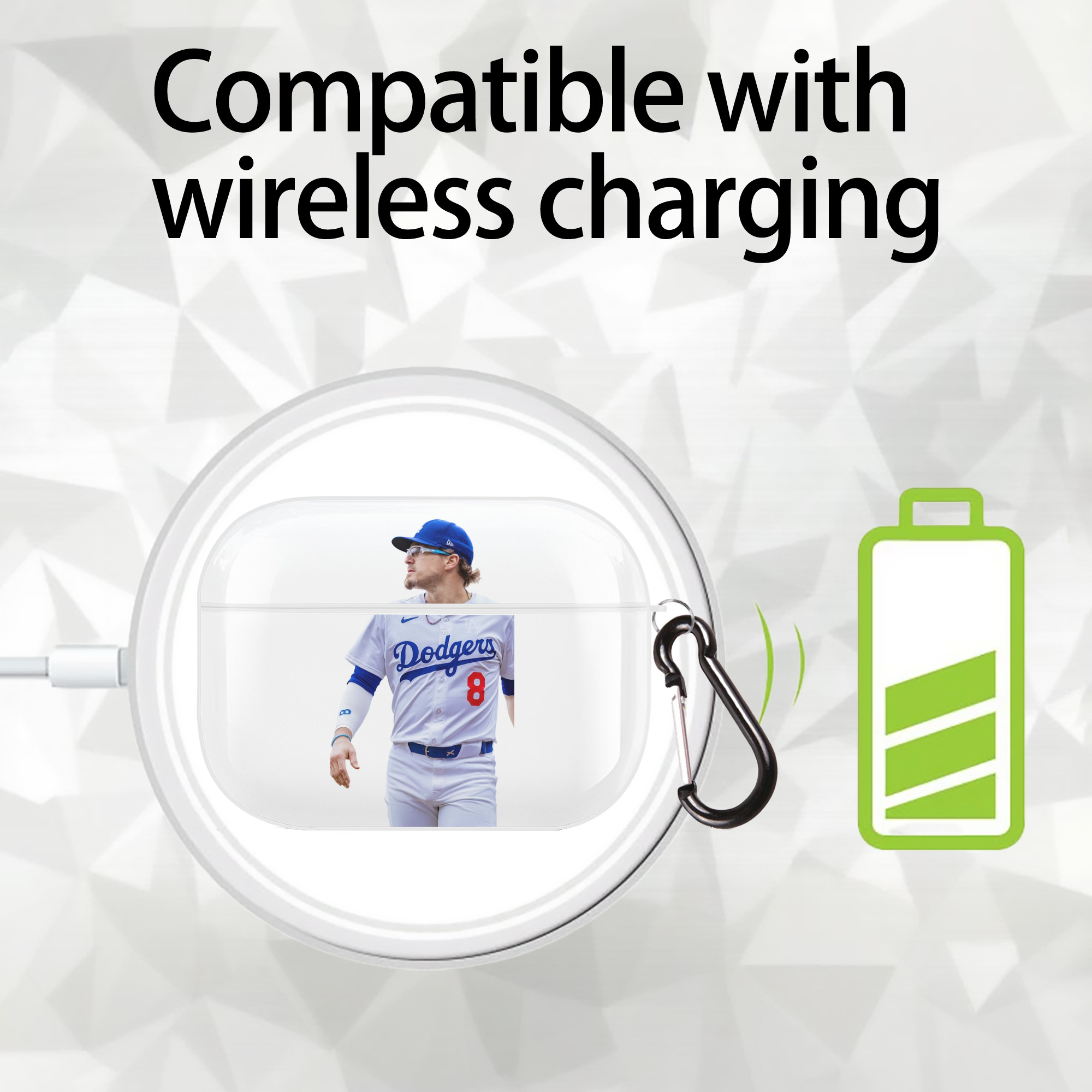  AirPods Pro Hard Case White With Keychain, Durable Flexible PC, Precise Cutouts, Anti-Fingerprint, Yellowing & Scratch Resistant, Full Protection, Washable