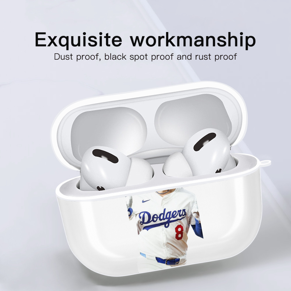  AirPods Pro Hard Case White With Keychain, Durable Flexible PC, Precise Cutouts, Anti-Fingerprint, Yellowing & Scratch Resistant, Full Protection, Washable