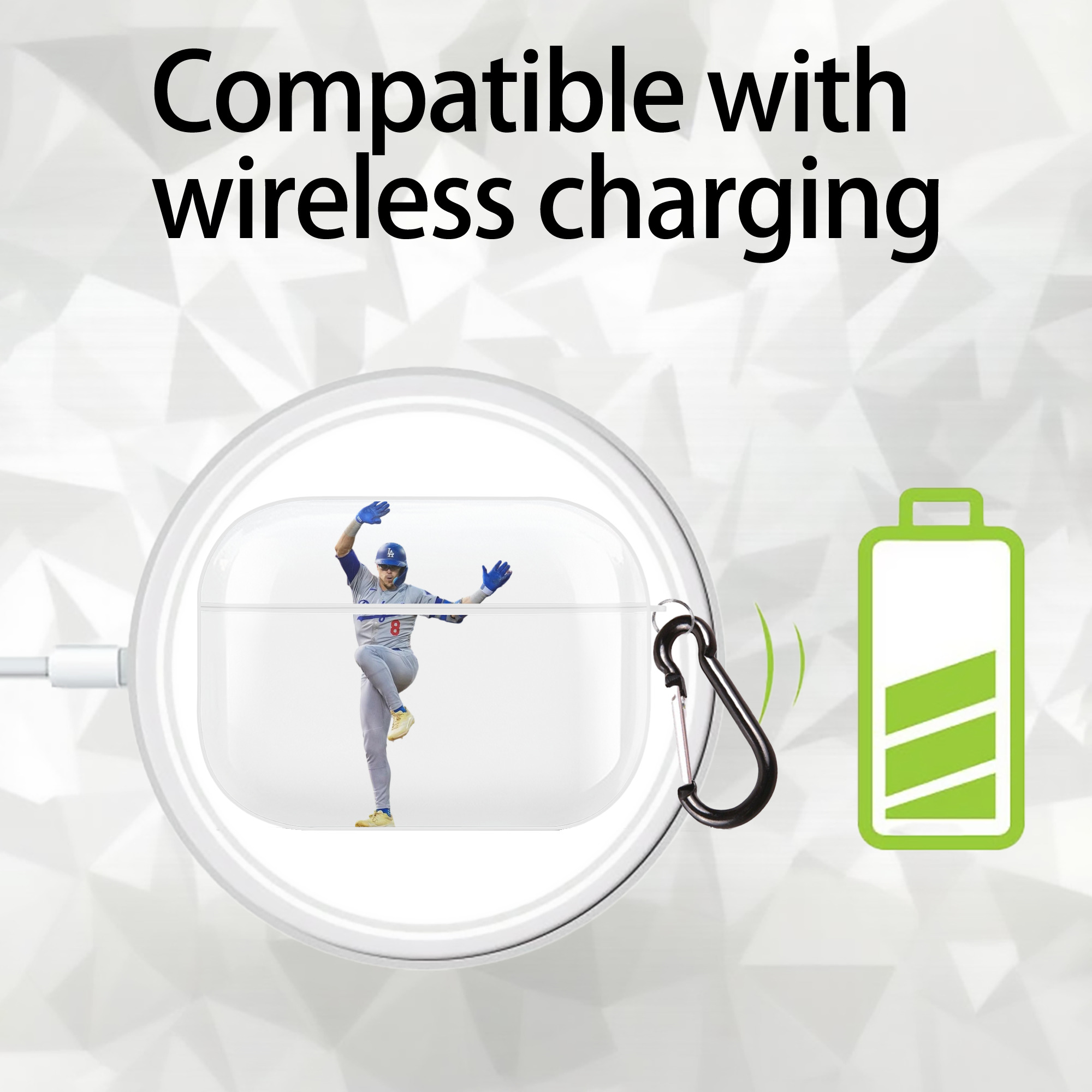  AirPods Pro Hard Case White With Keychain, Durable Flexible PC, Precise Cutouts, Anti-Fingerprint, Yellowing & Scratch Resistant, Full Protection, Washable