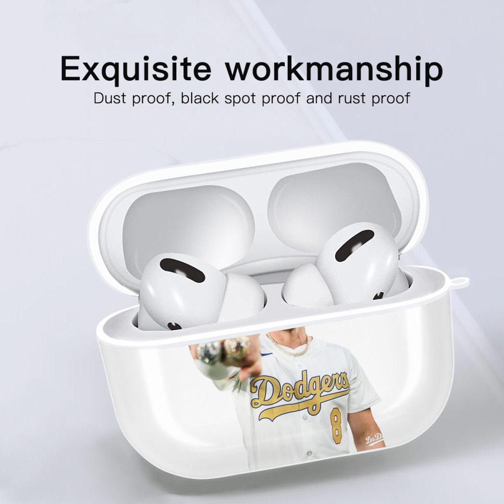  AirPods Pro Hard Case White With Keychain, Durable Flexible PC, Precise Cutouts, Anti-Fingerprint, Yellowing & Scratch Resistant, Full Protection, Washable