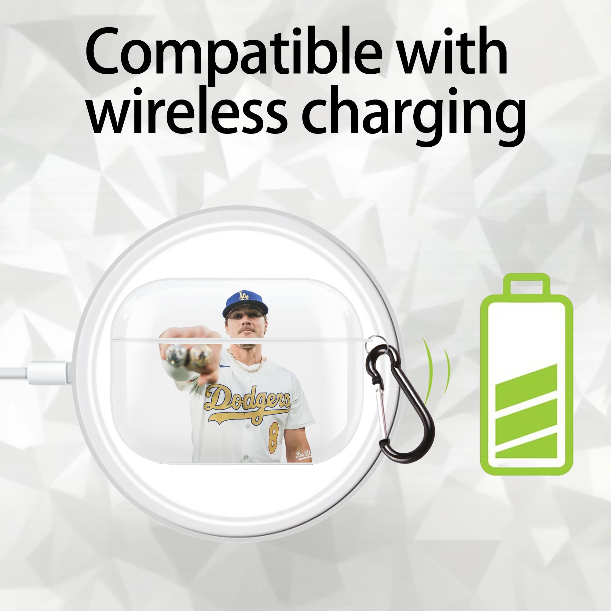  AirPods Pro Hard Case White With Keychain, Durable Flexible PC, Precise Cutouts, Anti-Fingerprint, Yellowing & Scratch Resistant, Full Protection, Washable