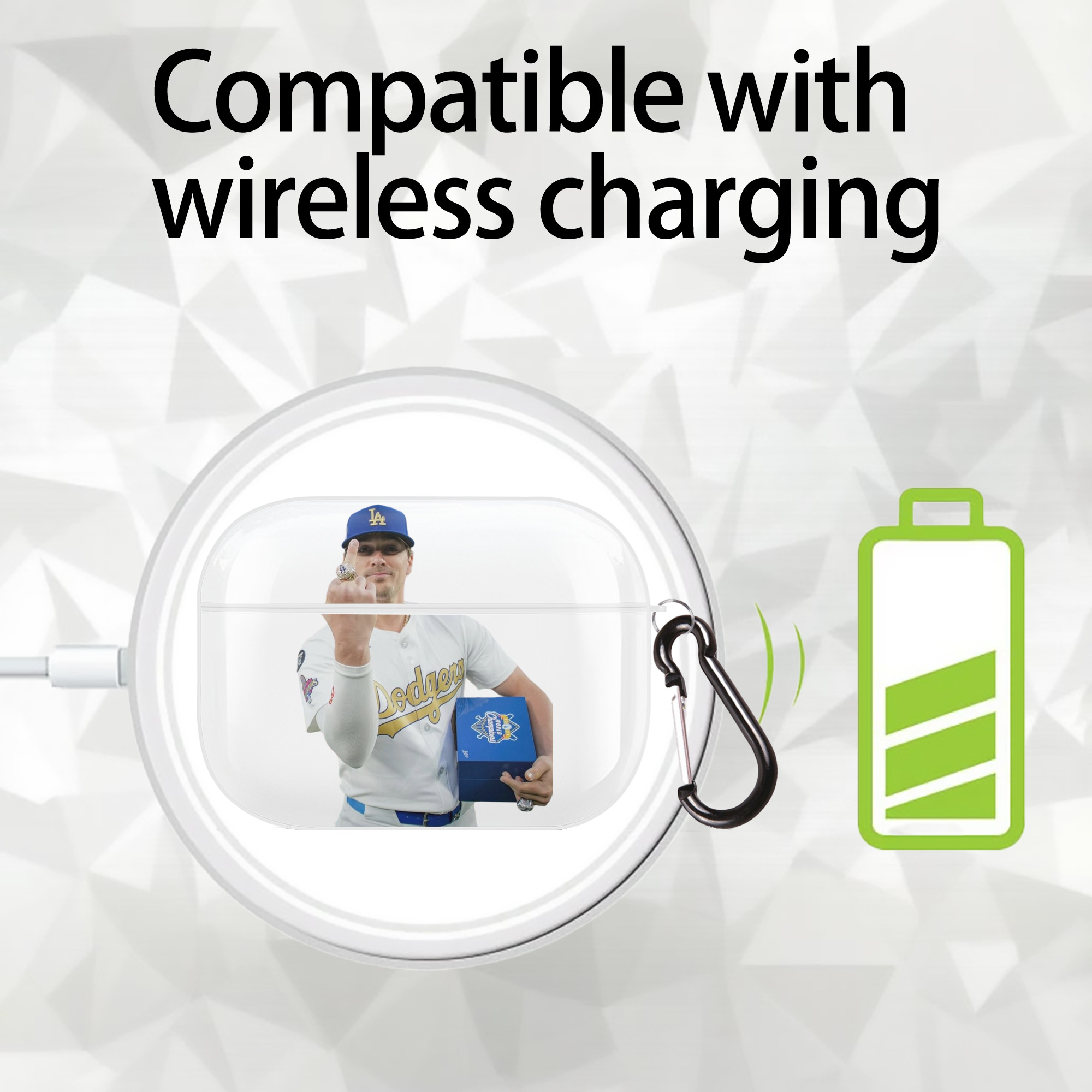  AirPods Pro Hard Case White With Keychain, Durable Flexible PC, Precise Cutouts, Anti-Fingerprint, Yellowing & Scratch Resistant, Full Protection, Washable