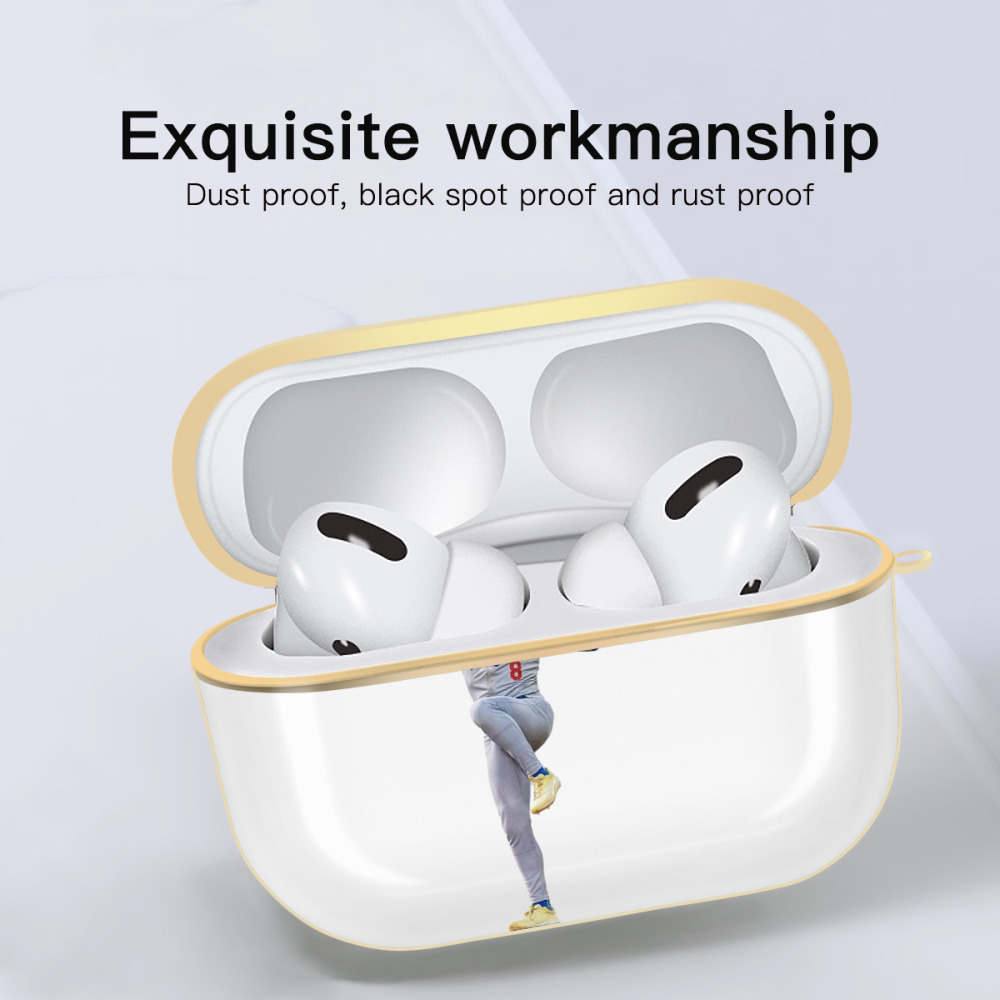  Luxury Gold AirPods Pro Case With Keychain, Flexible PC Material, Full Protection, Precise Cutouts, Anti-Fingerprint, Washable, Durable Design