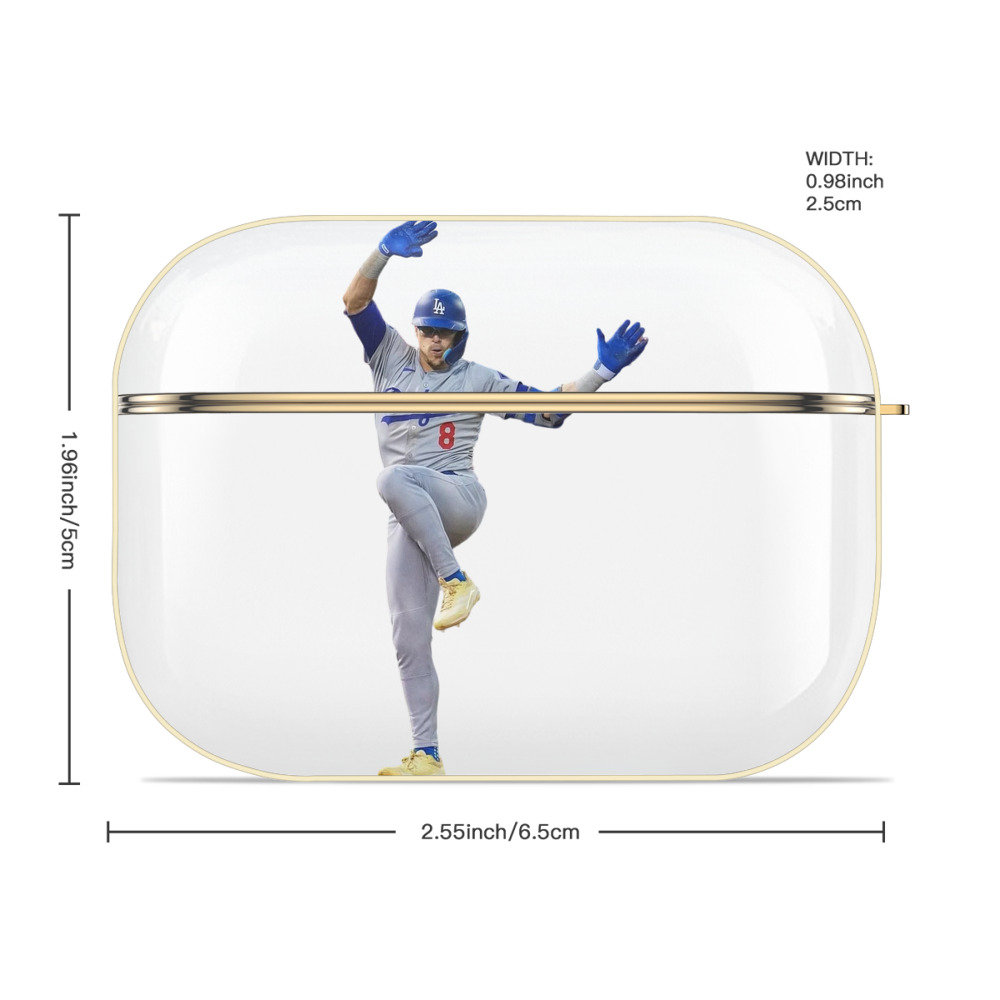  Luxury Gold AirPods Pro Case With Keychain, Flexible PC Material, Full Protection, Precise Cutouts, Anti-Fingerprint, Washable, Durable Design