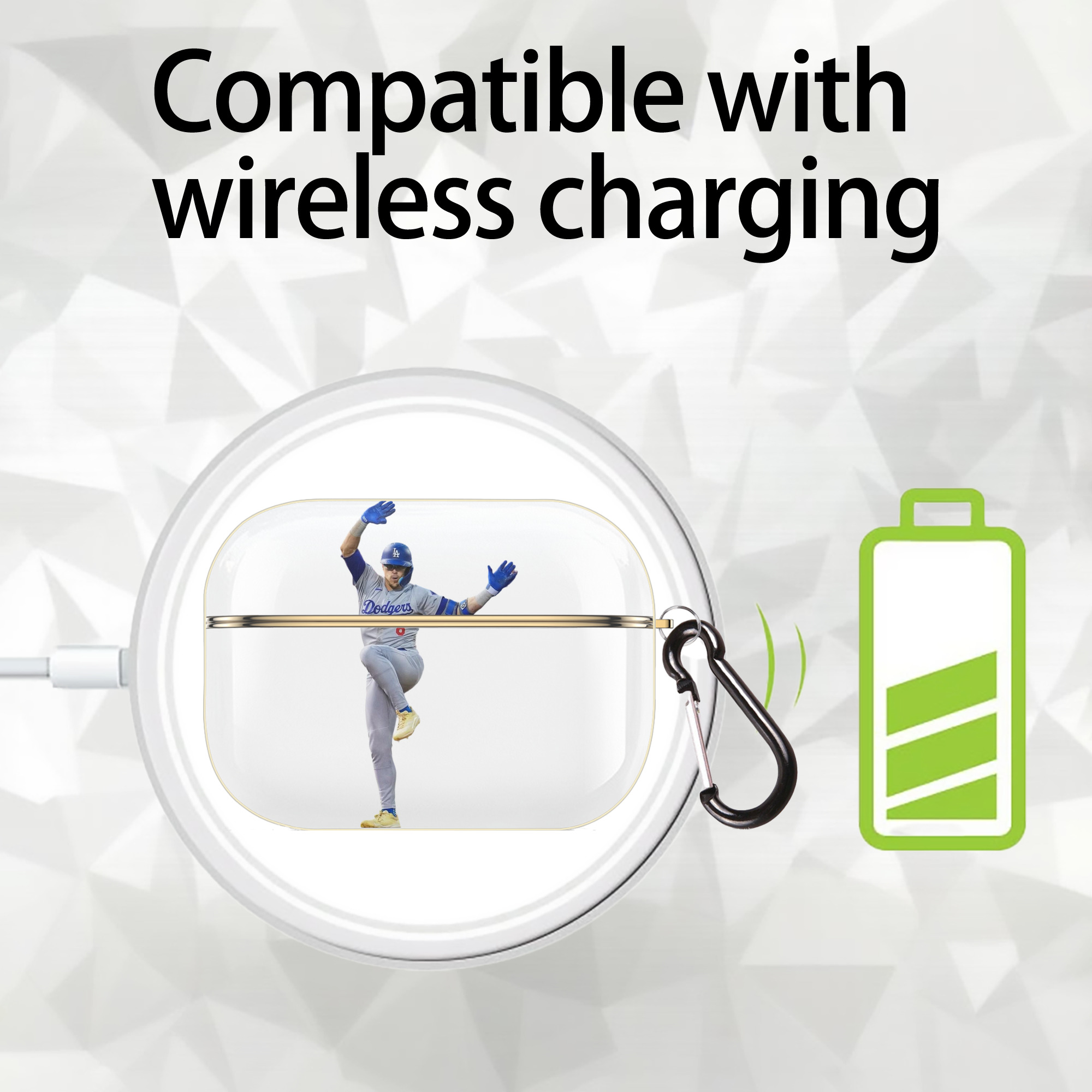  Luxury Gold AirPods Pro Case With Keychain, Flexible PC Material, Full Protection, Precise Cutouts, Anti-Fingerprint, Washable, Durable Design