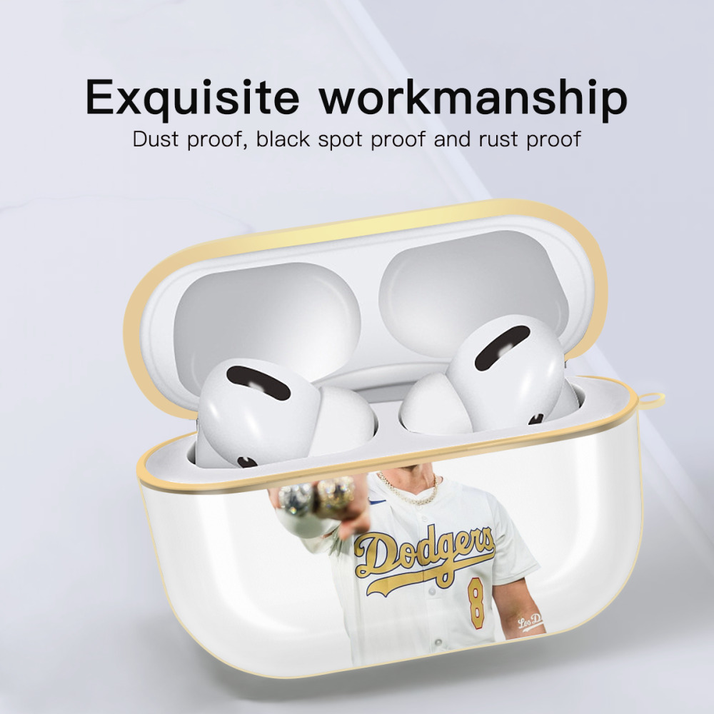  Luxury Gold AirPods Pro Case With Keychain, Flexible PC Material, Full Protection, Precise Cutouts, Anti-Fingerprint, Washable, Durable Design