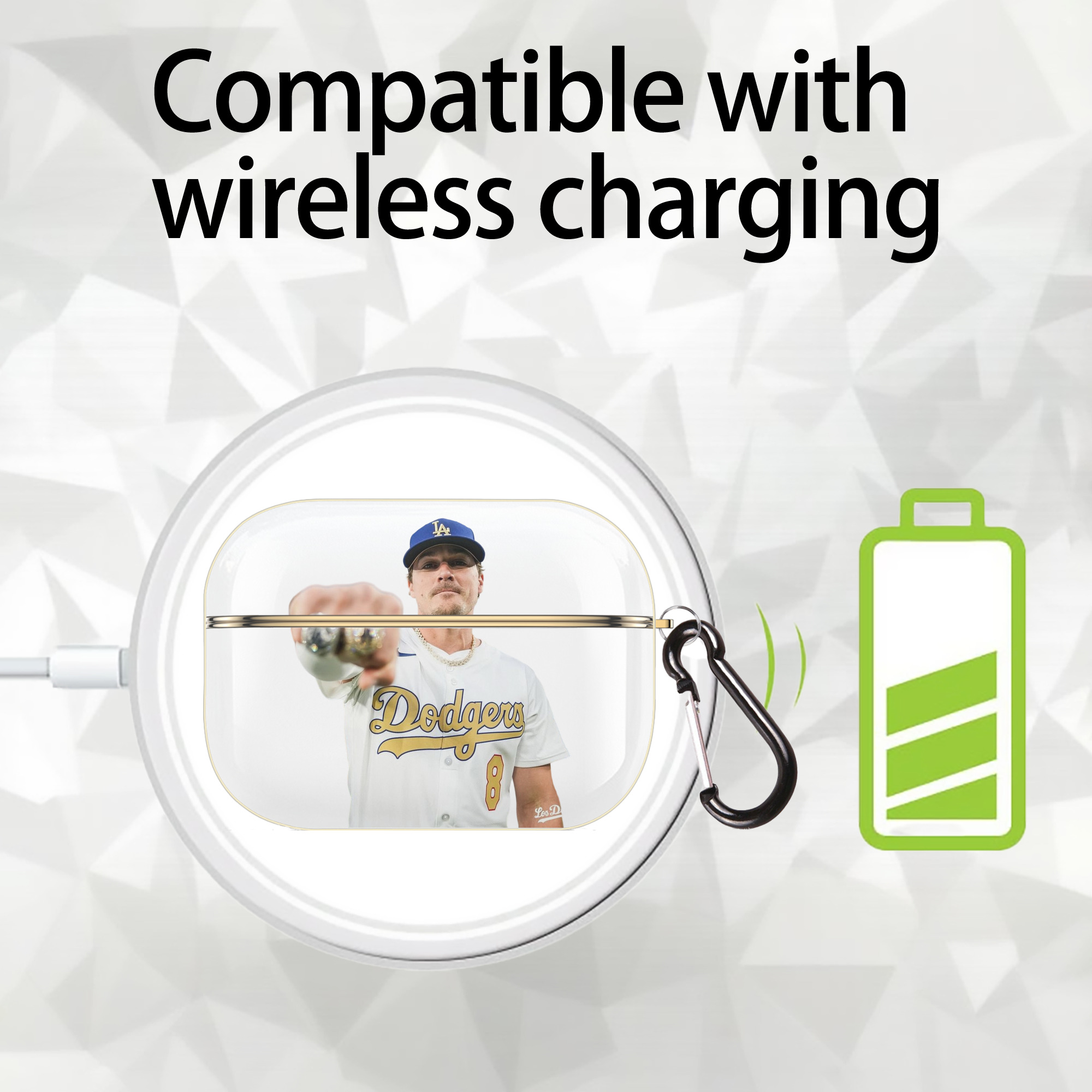  Luxury Gold AirPods Pro Case With Keychain, Flexible PC Material, Full Protection, Precise Cutouts, Anti-Fingerprint, Washable, Durable Design