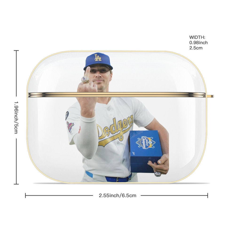  Luxury Gold AirPods Pro Case With Keychain, Flexible PC Material, Full Protection, Precise Cutouts, Anti-Fingerprint, Washable, Durable Design