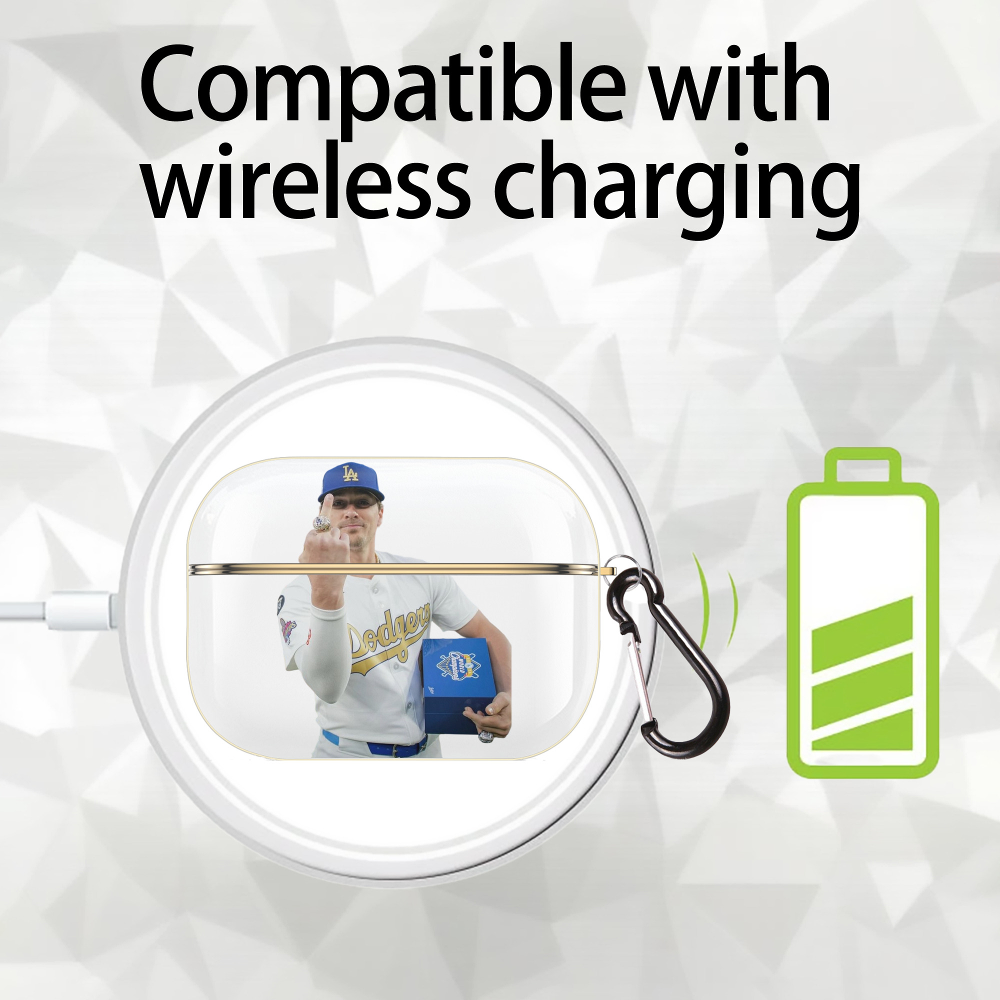  Luxury Gold AirPods Pro Case With Keychain, Flexible PC Material, Full Protection, Precise Cutouts, Anti-Fingerprint, Washable, Durable Design