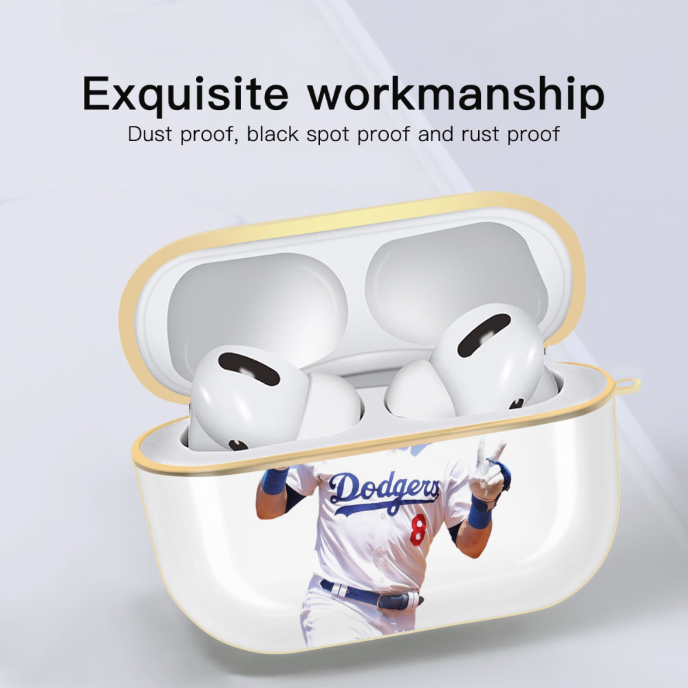  Luxury Gold AirPods Pro Case With Keychain, Flexible PC Material, Full Protection, Precise Cutouts, Anti-Fingerprint, Washable, Durable Design