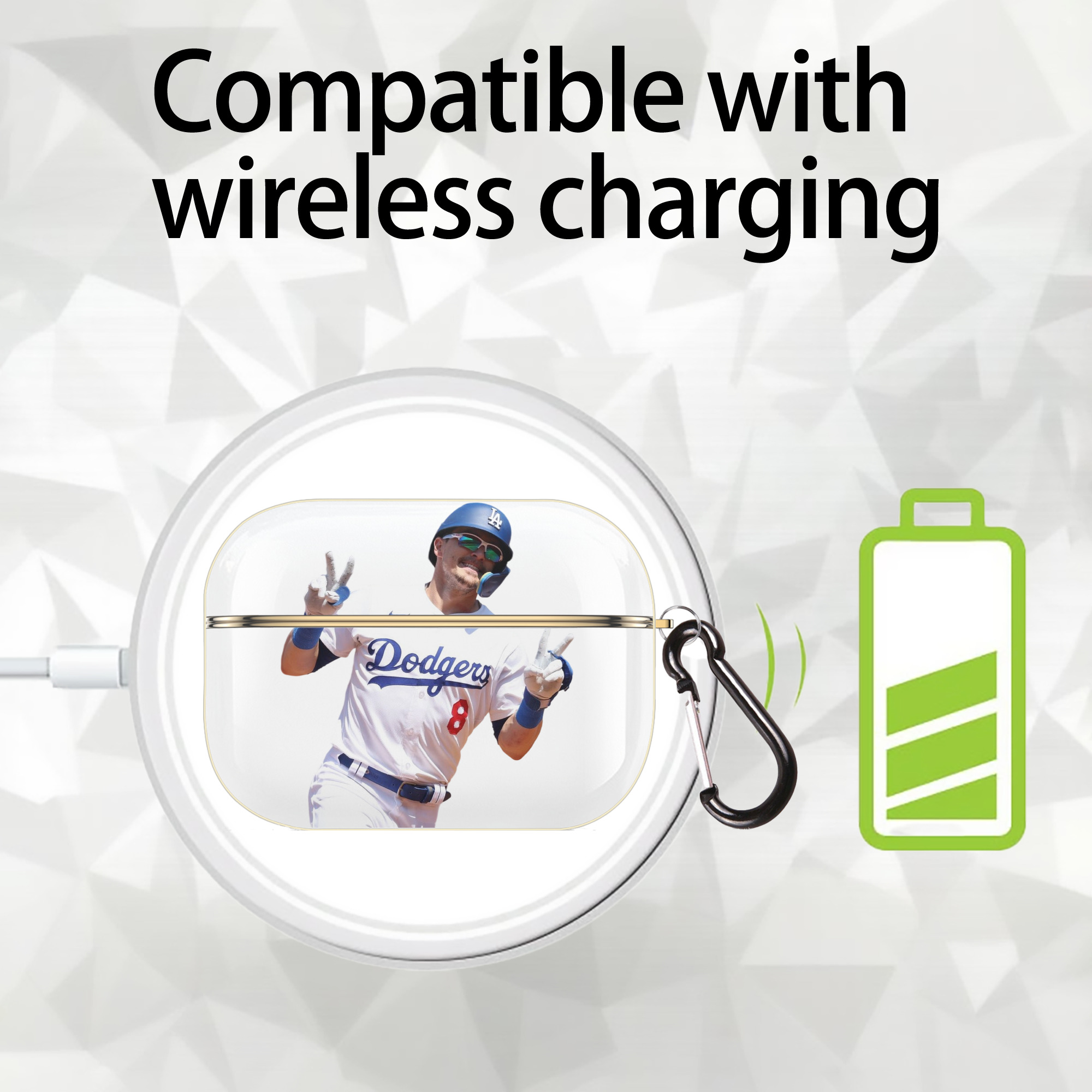  Luxury Gold AirPods Pro Case With Keychain, Flexible PC Material, Full Protection, Precise Cutouts, Anti-Fingerprint, Washable, Durable Design