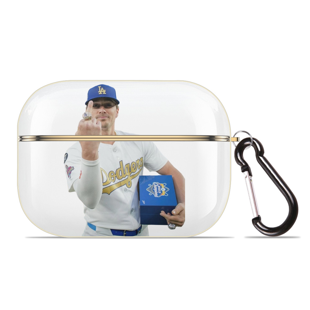  Luxury Gold AirPods Pro Case With Keychain, Flexible PC Material, Full Protection, Precise Cutouts, Anti-Fingerprint, Washable, Durable Design