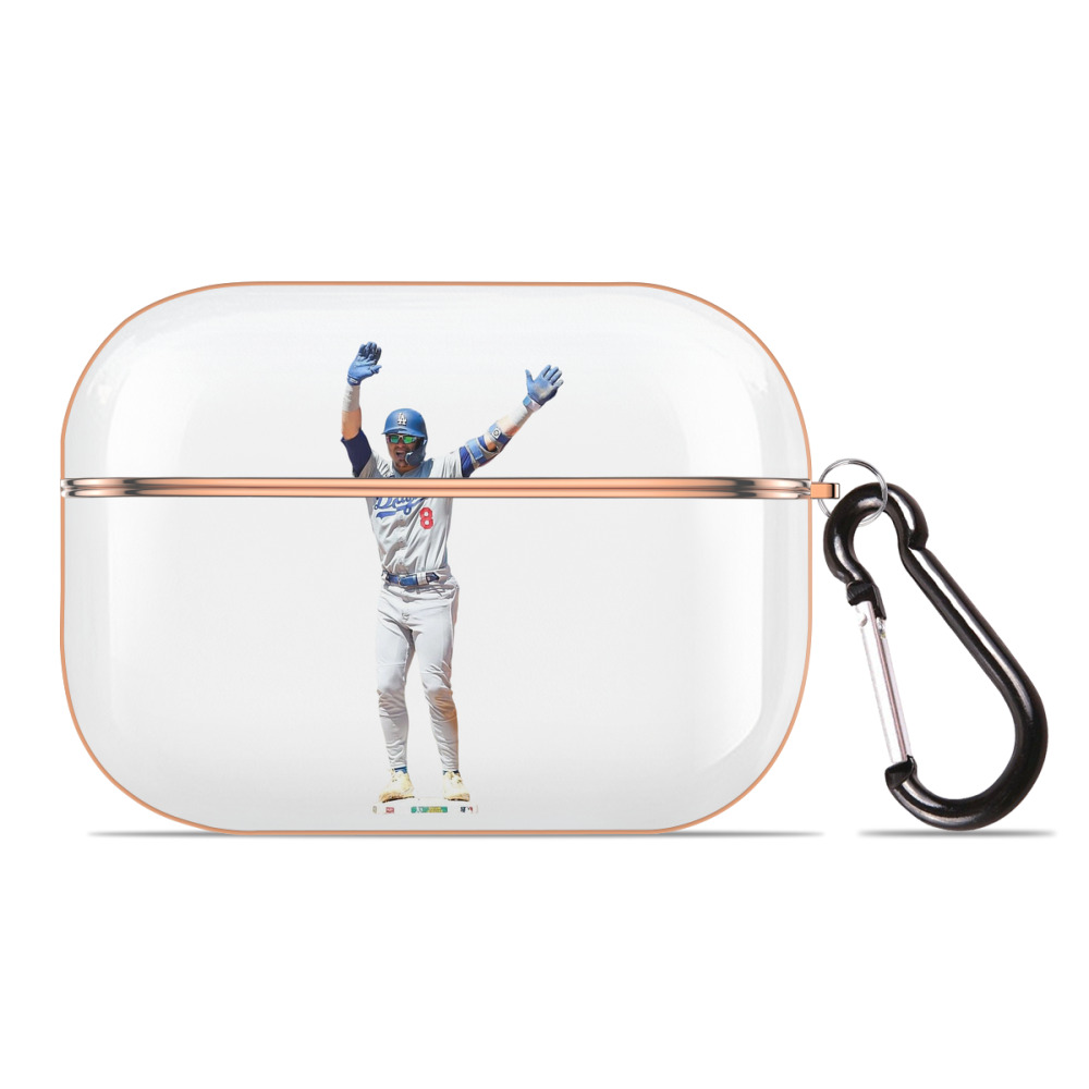  AirPods Pro Protective Case Rose Gold, Flexible PC Material, Precise Fit, Anti-Slip Cover, Full Protection, Fingerprint Resistant, Washable With Keychain