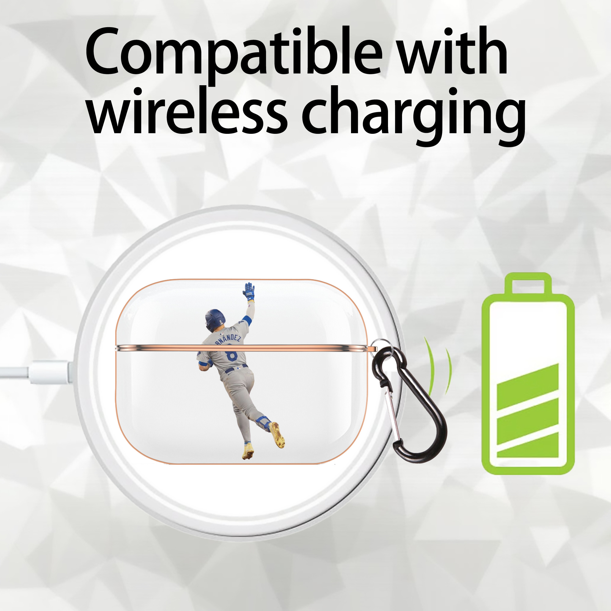  AirPods Pro Protective Case Rose Gold, Flexible PC Material, Precise Fit, Anti-Slip Cover, Full Protection, Fingerprint Resistant, Washable With Keychain