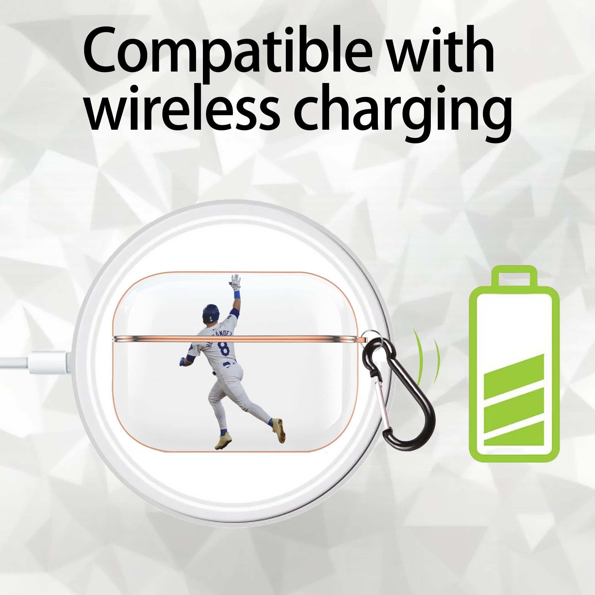  AirPods Pro Protective Case Rose Gold, Flexible PC Material, Precise Fit, Anti-Slip Cover, Full Protection, Fingerprint Resistant, Washable With Keychain