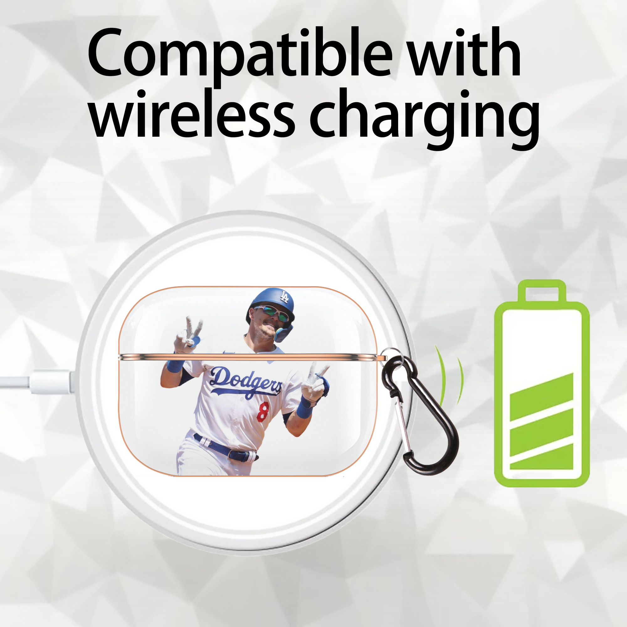  AirPods Pro Protective Case Rose Gold, Flexible PC Material, Precise Fit, Anti-Slip Cover, Full Protection, Fingerprint Resistant, Washable With Keychain