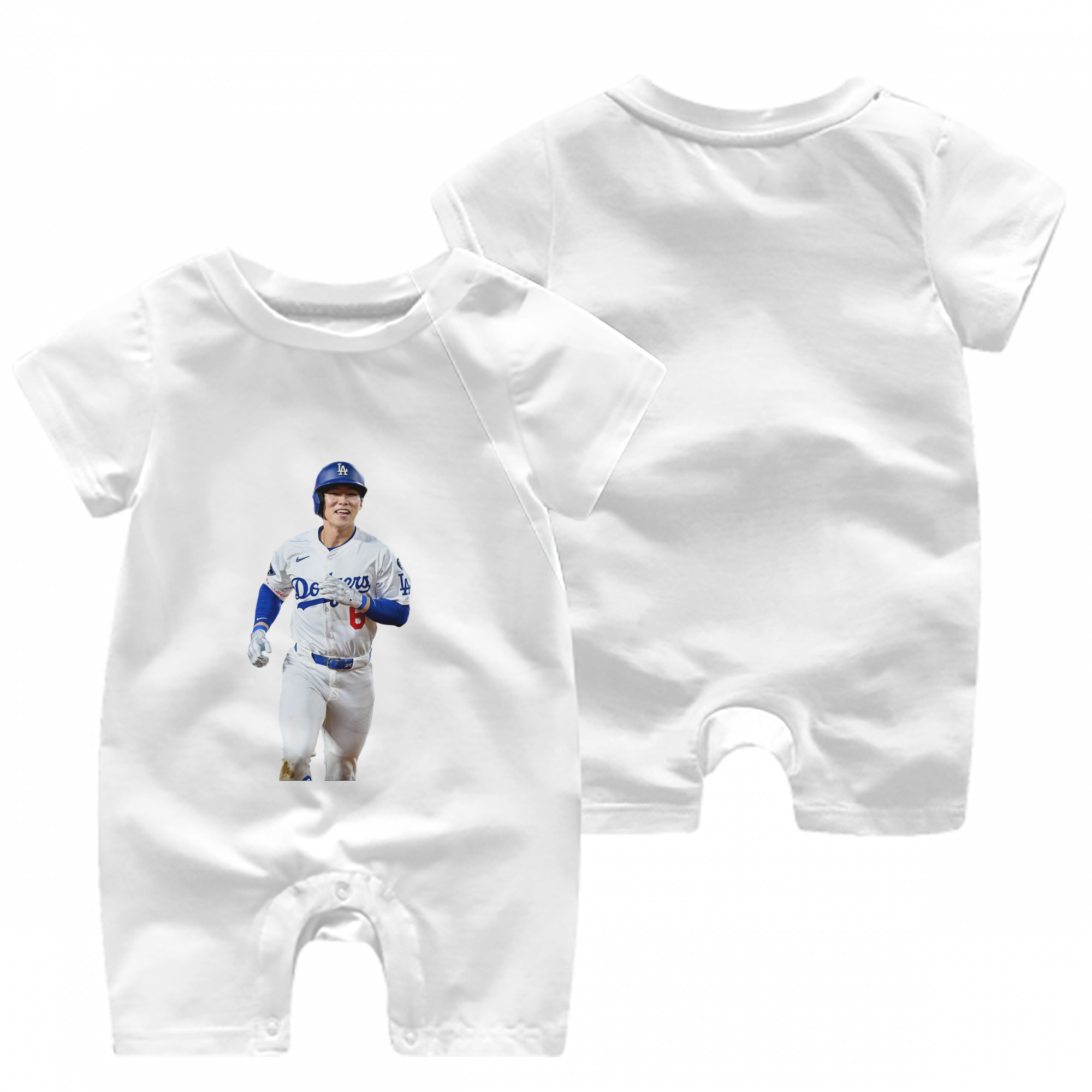  Baby Short Sleeve Onesie – 100% Cotton Soft & Breathable Digital Print Romper – Double-Sided Print, Snap Closure For Easy Diaper Changes – Comfortable For Boys & Girls