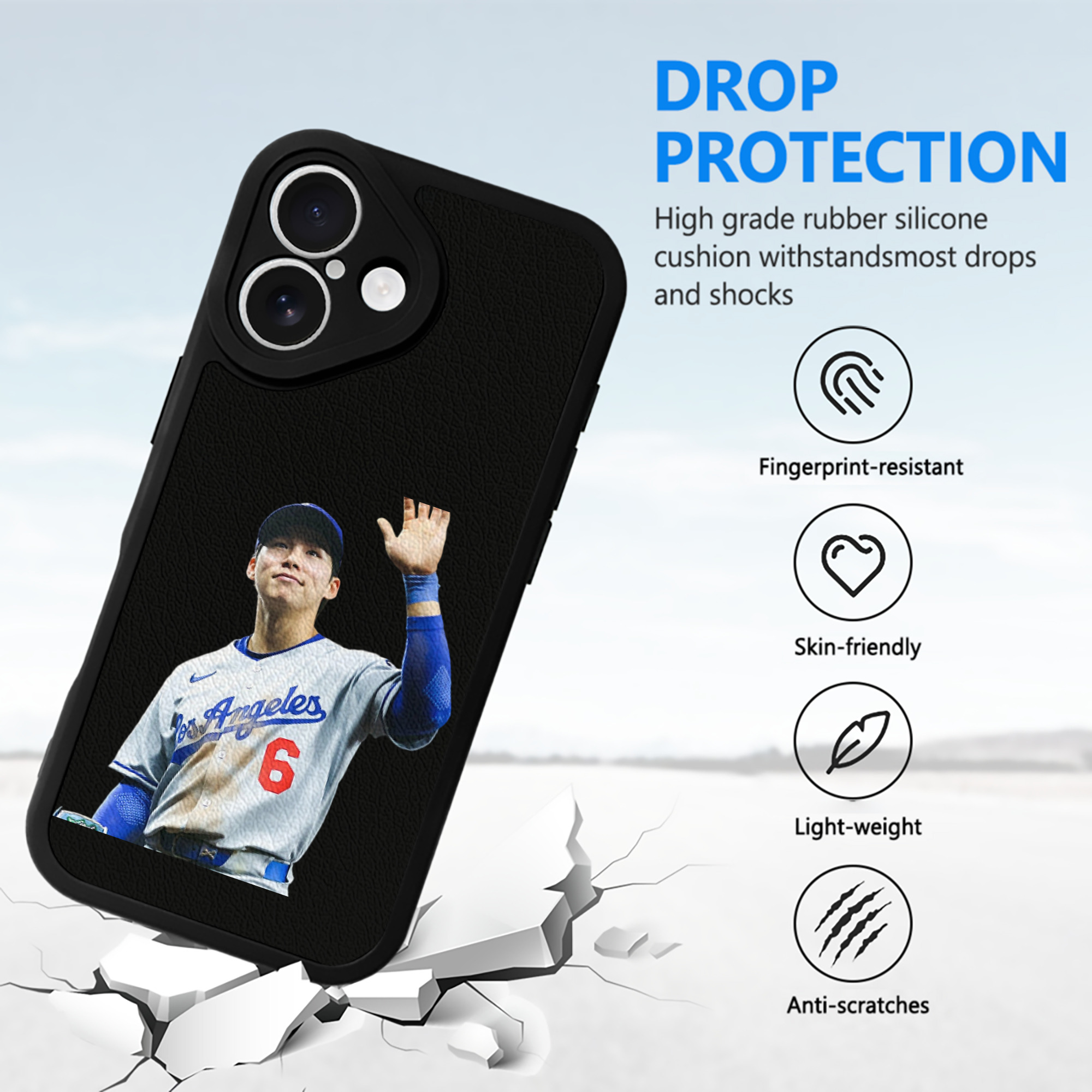  IPhone 16 Silicone Leather Case – UV Print, Lambskin Texture – Perfect Fit, Wireless Charging Compatible, Scratch Resistant, Precise Cutouts – Stylish Protection For IPhone 16