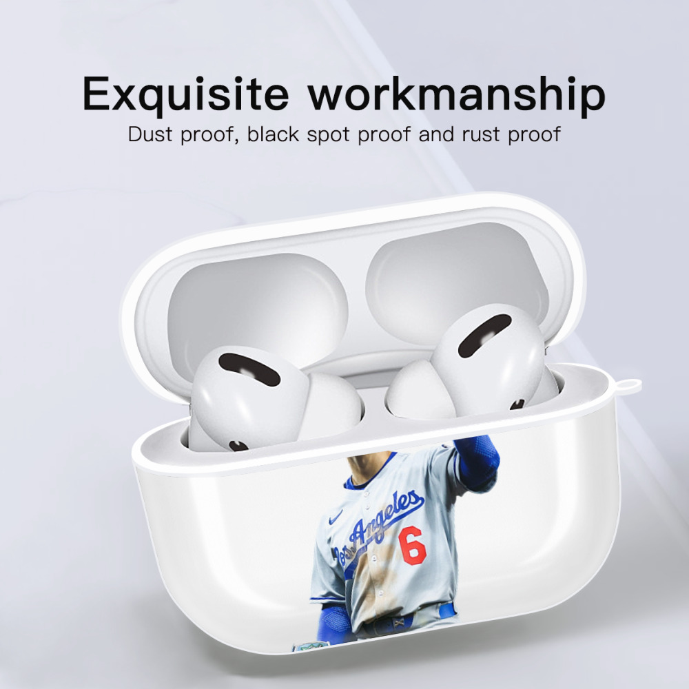  AirPods Pro Hard Case White With Keychain, Durable Flexible PC, Precise Cutouts, Anti-Fingerprint, Yellowing & Scratch Resistant, Full Protection, Washable