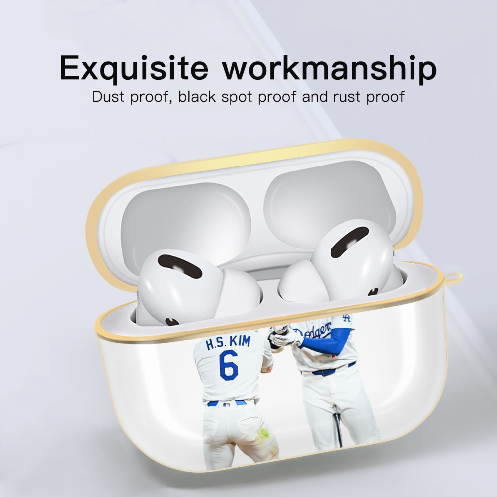  Luxury Gold AirPods Pro Case With Keychain, Flexible PC Material, Full Protection, Precise Cutouts, Anti-Fingerprint, Washable, Durable Design