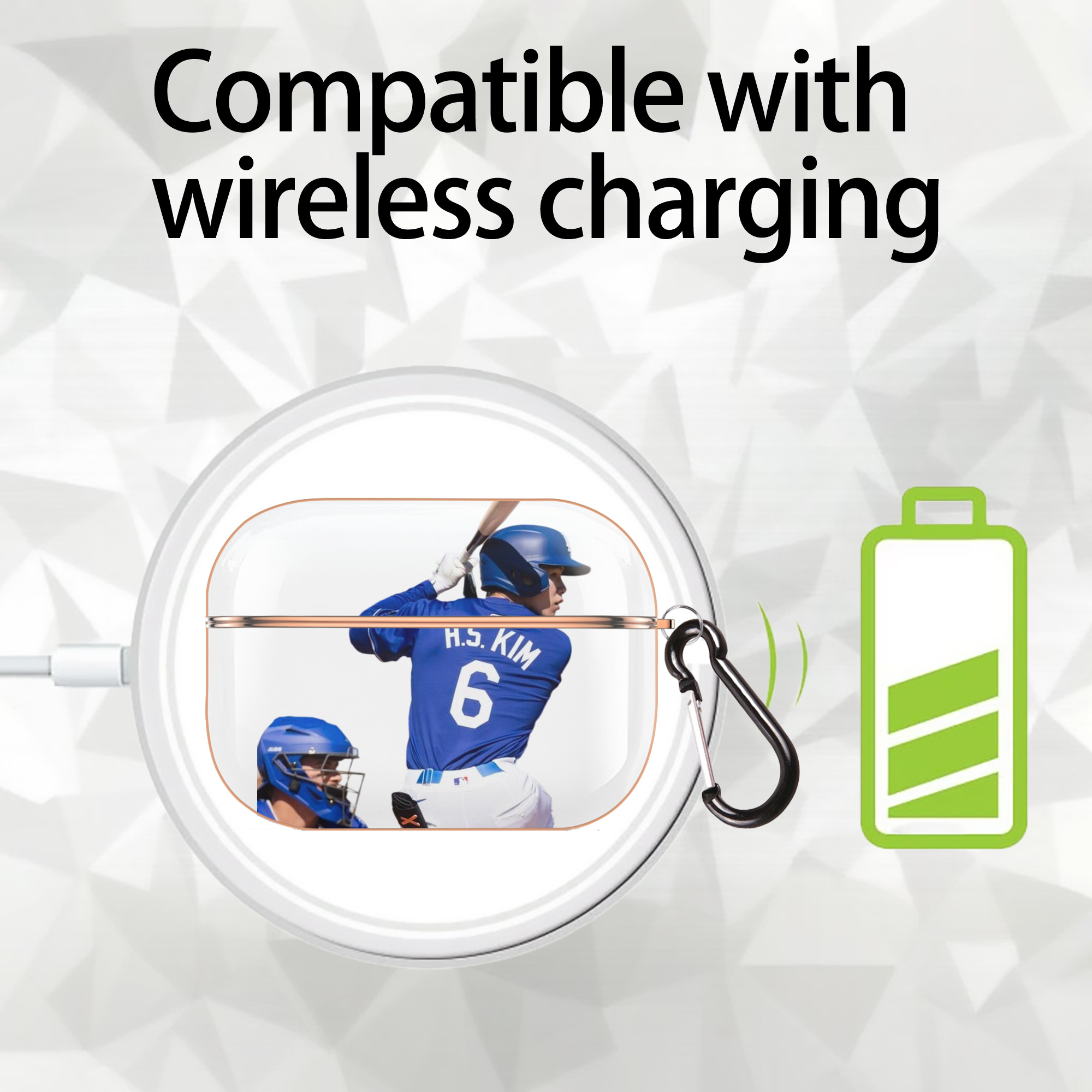  AirPods Pro Protective Case Rose Gold, Flexible PC Material, Precise Fit, Anti-Slip Cover, Full Protection, Fingerprint Resistant, Washable With Keychain