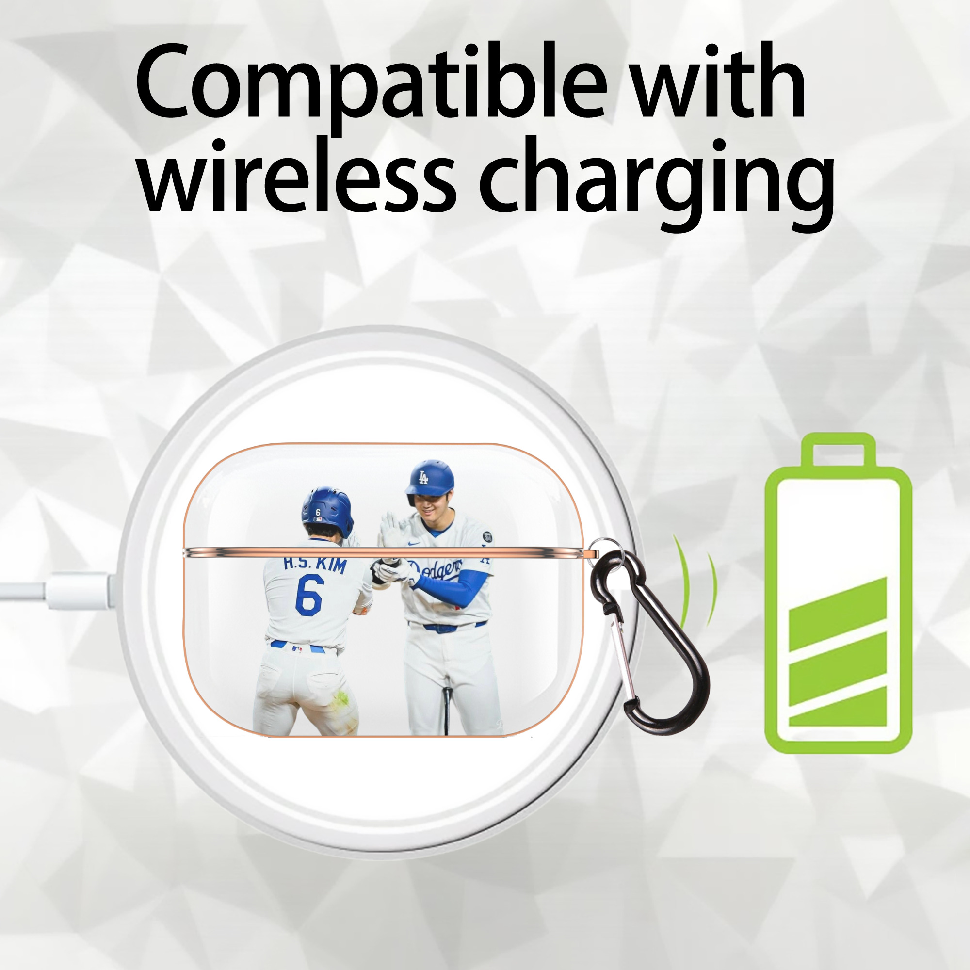  AirPods Pro Protective Case Rose Gold, Flexible PC Material, Precise Fit, Anti-Slip Cover, Full Protection, Fingerprint Resistant, Washable With Keychain