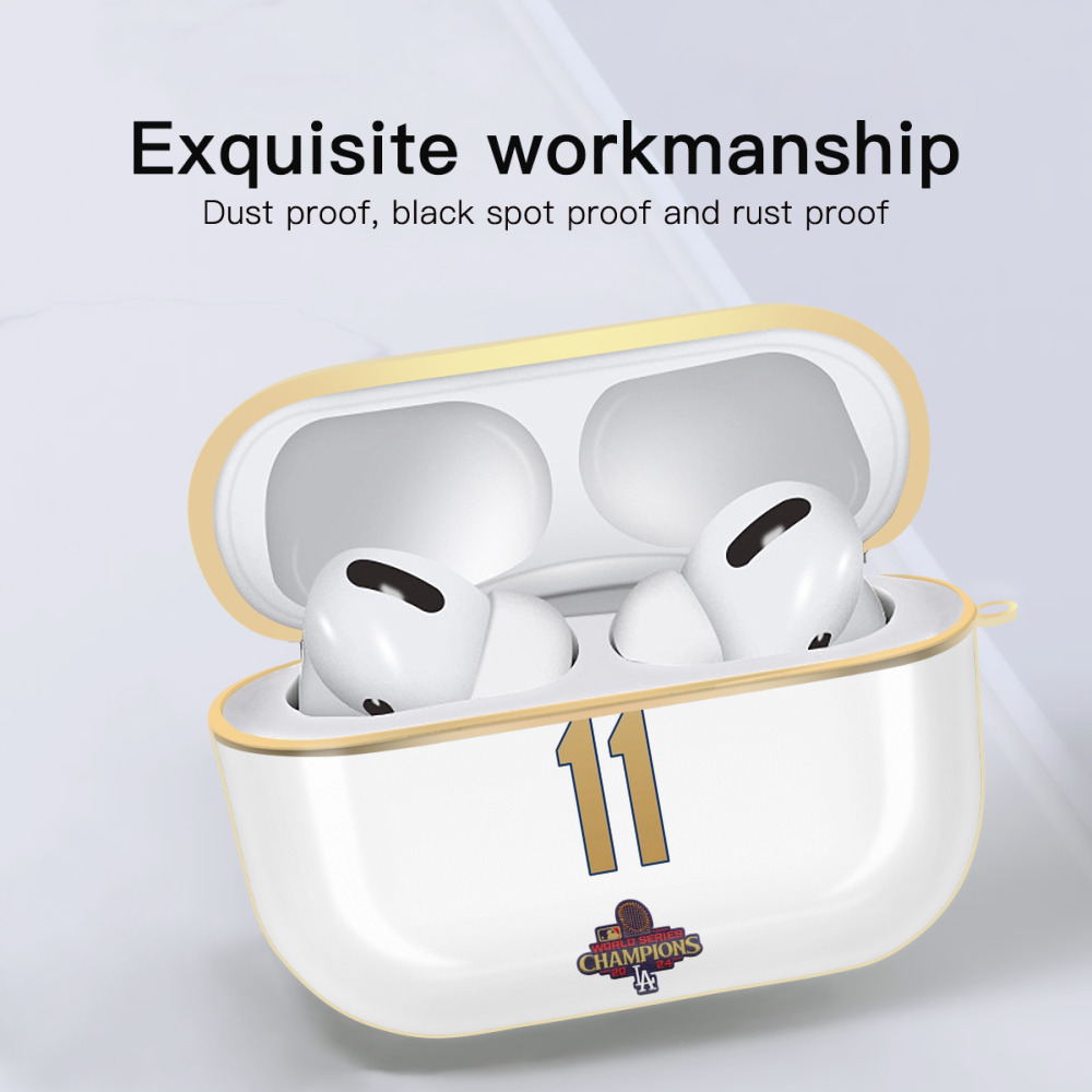  Luxury Gold AirPods Pro Case With Keychain, Flexible PC Material, Full Protection, Precise Cutouts, Anti-Fingerprint, Washable, Durable Design