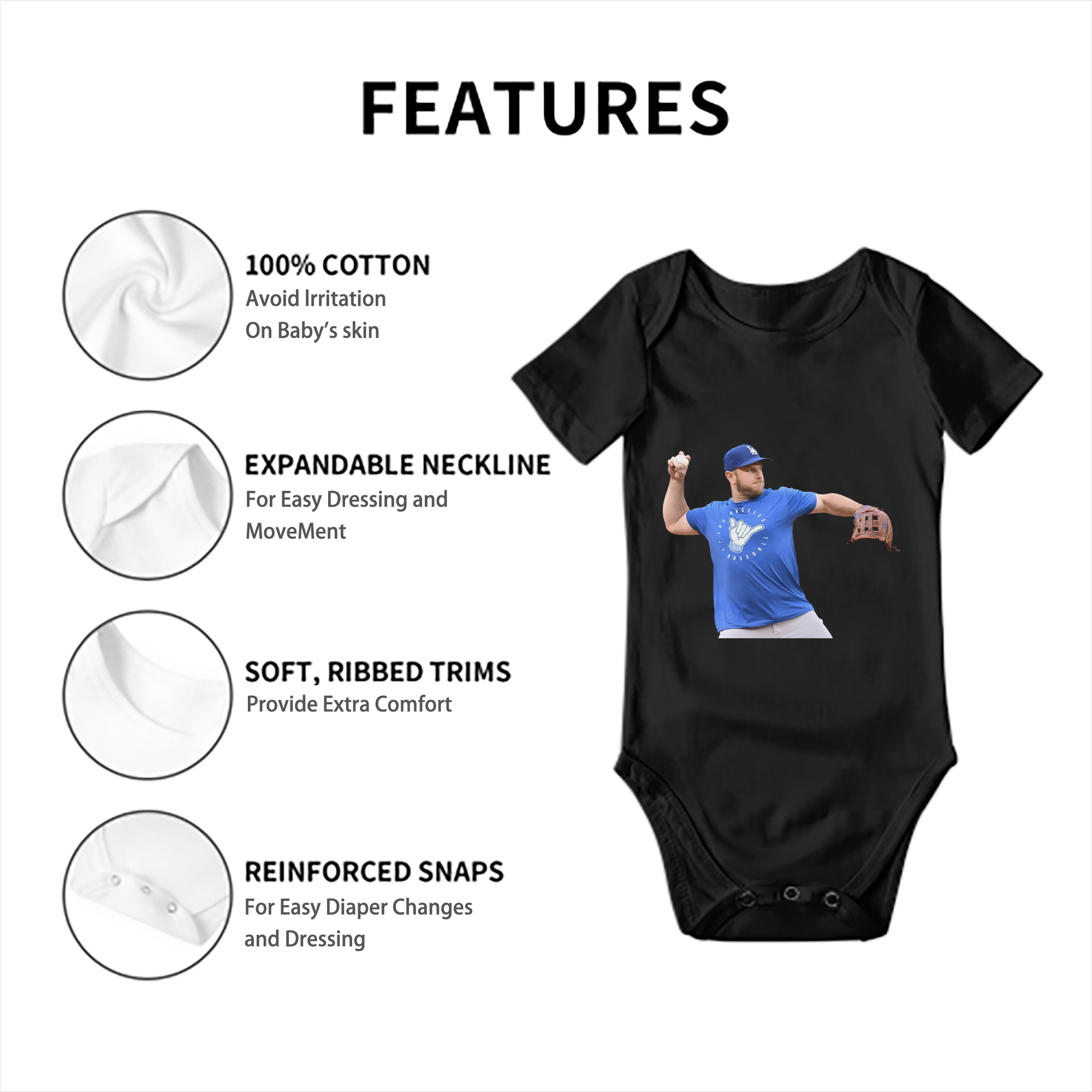  Baby Short Sleeve Romper – 100% Cotton Soft & Breathable Digital Print Onesie With Easy Snap Closure And Envelope Shoulder – Comfortable For Daily Wear & Travel