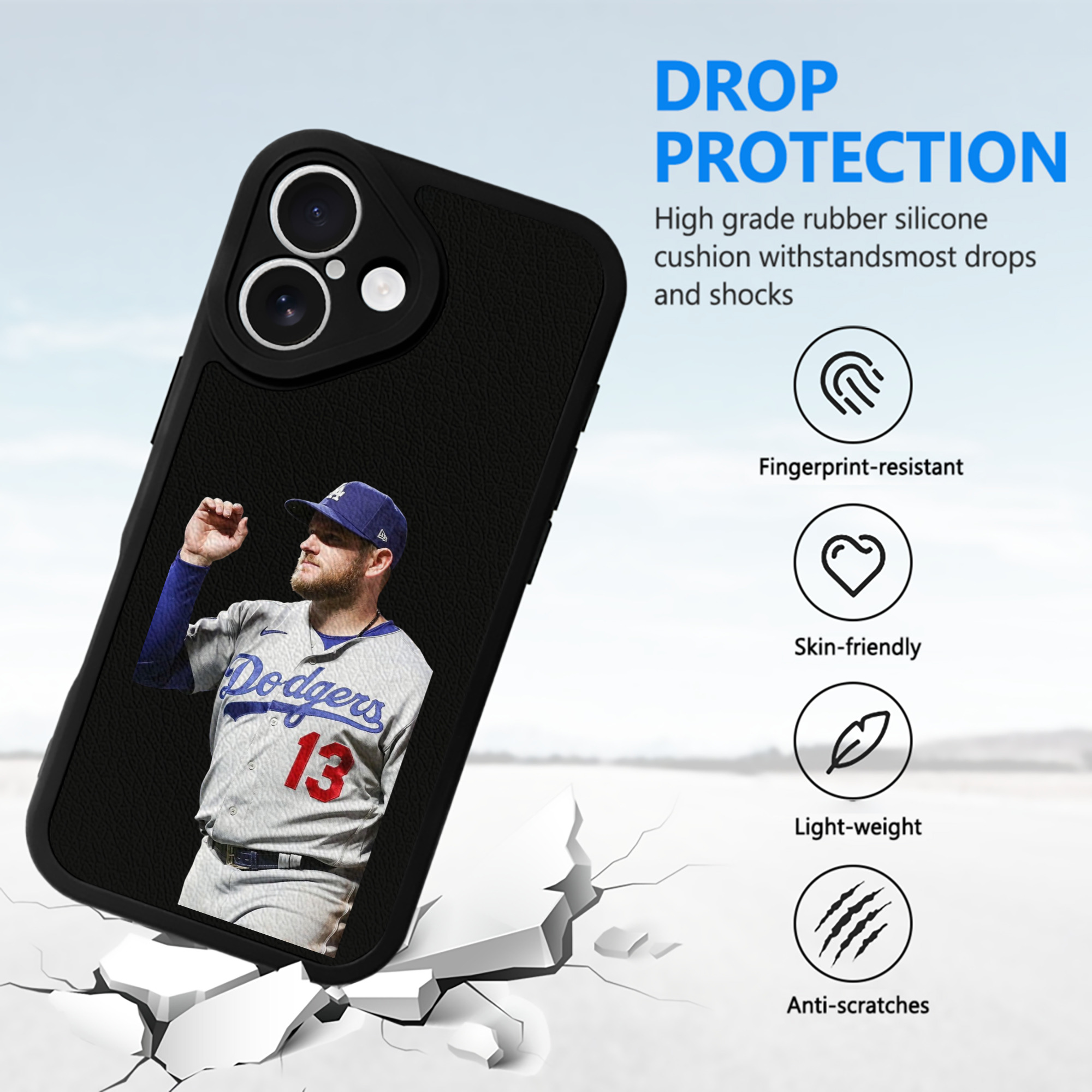  IPhone 16 Silicone Leather Case – UV Print, Lambskin Texture – Perfect Fit, Wireless Charging Compatible, Scratch Resistant, Precise Cutouts – Stylish Protection For IPhone 16