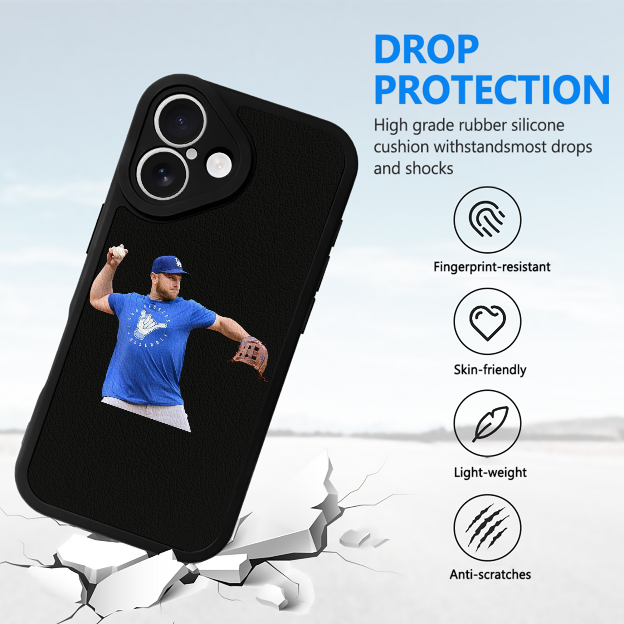  IPhone 16 Silicone Leather Case – UV Print, Lambskin Texture – Perfect Fit, Wireless Charging Compatible, Scratch Resistant, Precise Cutouts – Stylish Protection For IPhone 16