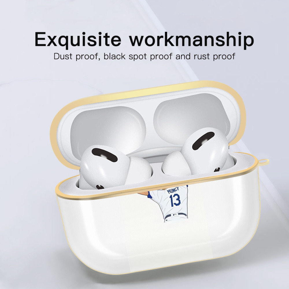  Luxury Gold AirPods Pro Case With Keychain, Flexible PC Material, Full Protection, Precise Cutouts, Anti-Fingerprint, Washable, Durable Design