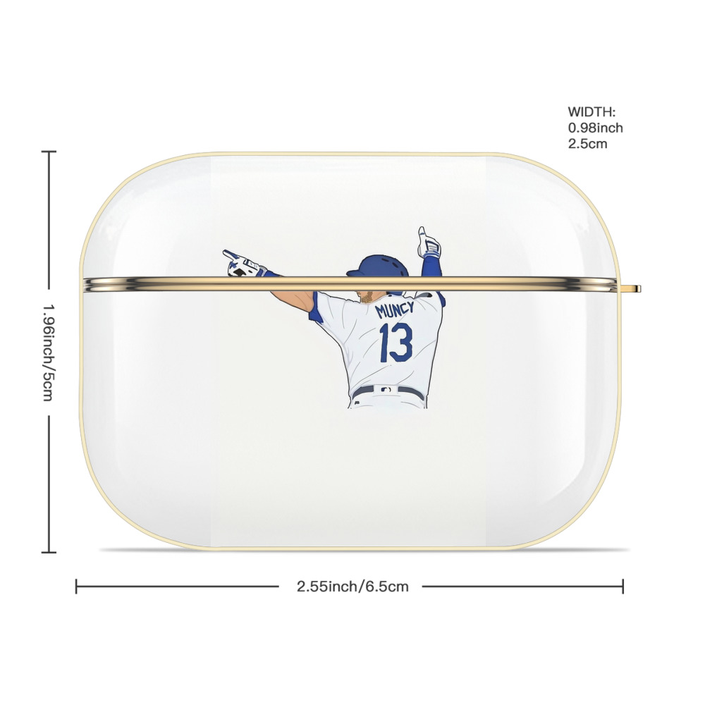  Luxury Gold AirPods Pro Case With Keychain, Flexible PC Material, Full Protection, Precise Cutouts, Anti-Fingerprint, Washable, Durable Design