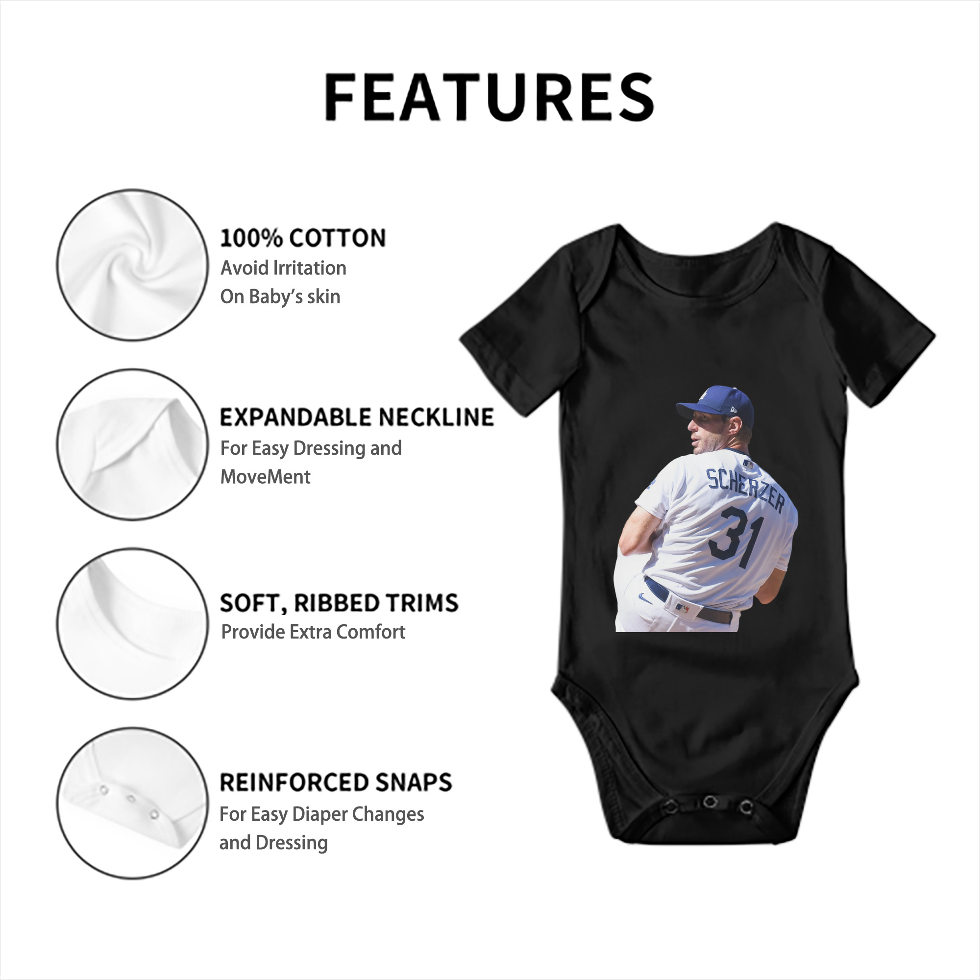  Baby Short Sleeve Romper – 100% Cotton Soft & Breathable Digital Print Onesie With Easy Snap Closure And Envelope Shoulder – Comfortable For Daily Wear & Travel