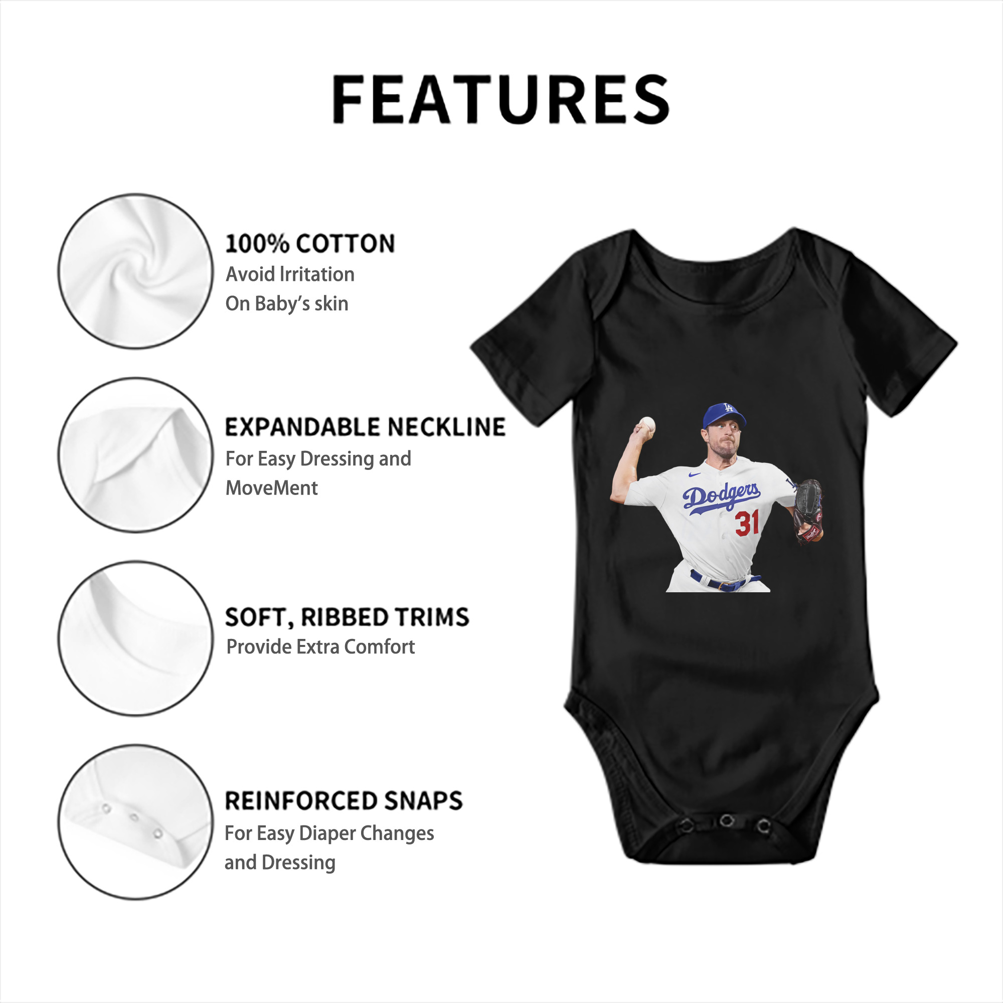  Baby Short Sleeve Romper – 100% Cotton Soft & Breathable Digital Print Onesie With Easy Snap Closure And Envelope Shoulder – Comfortable For Daily Wear & Travel