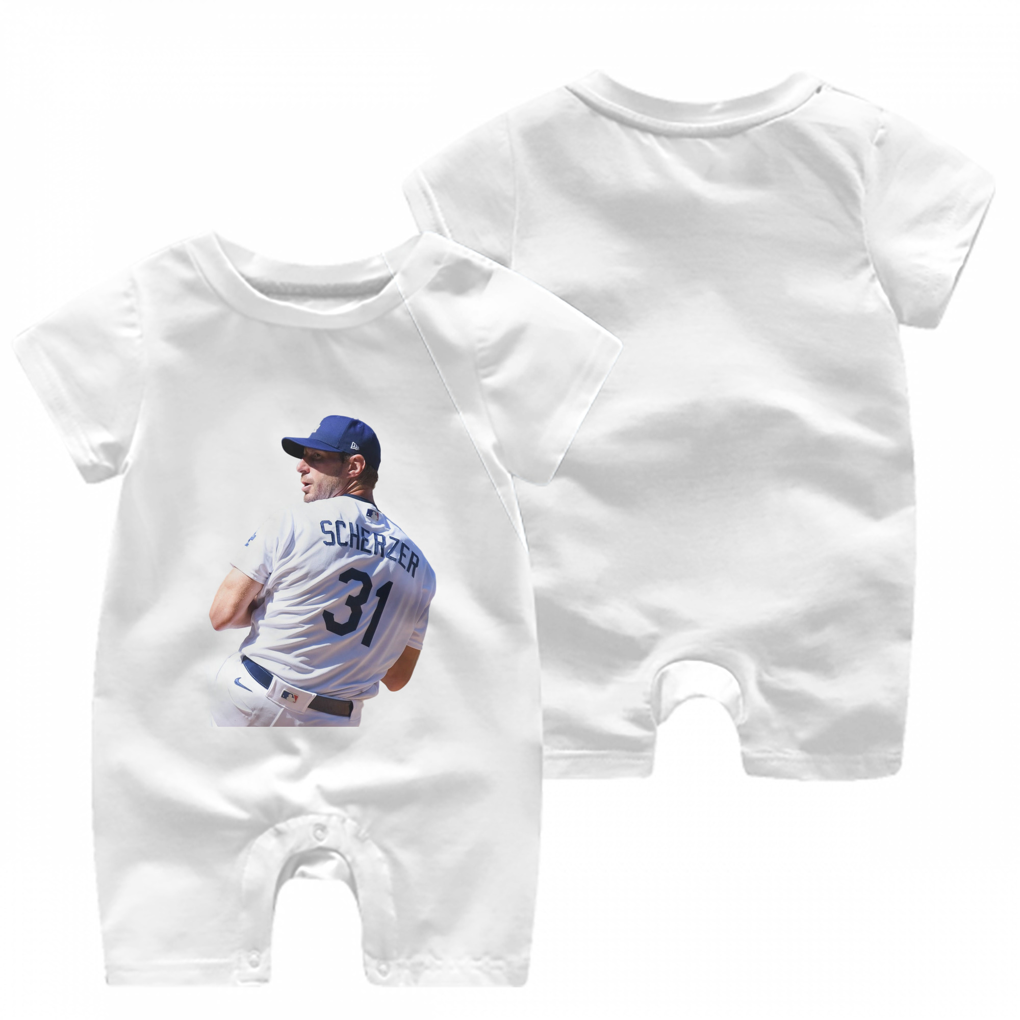  Baby Short Sleeve Onesie – 100% Cotton Soft & Breathable Digital Print Romper – Double-Sided Print, Snap Closure For Easy Diaper Changes – Comfortable For Boys & Girls