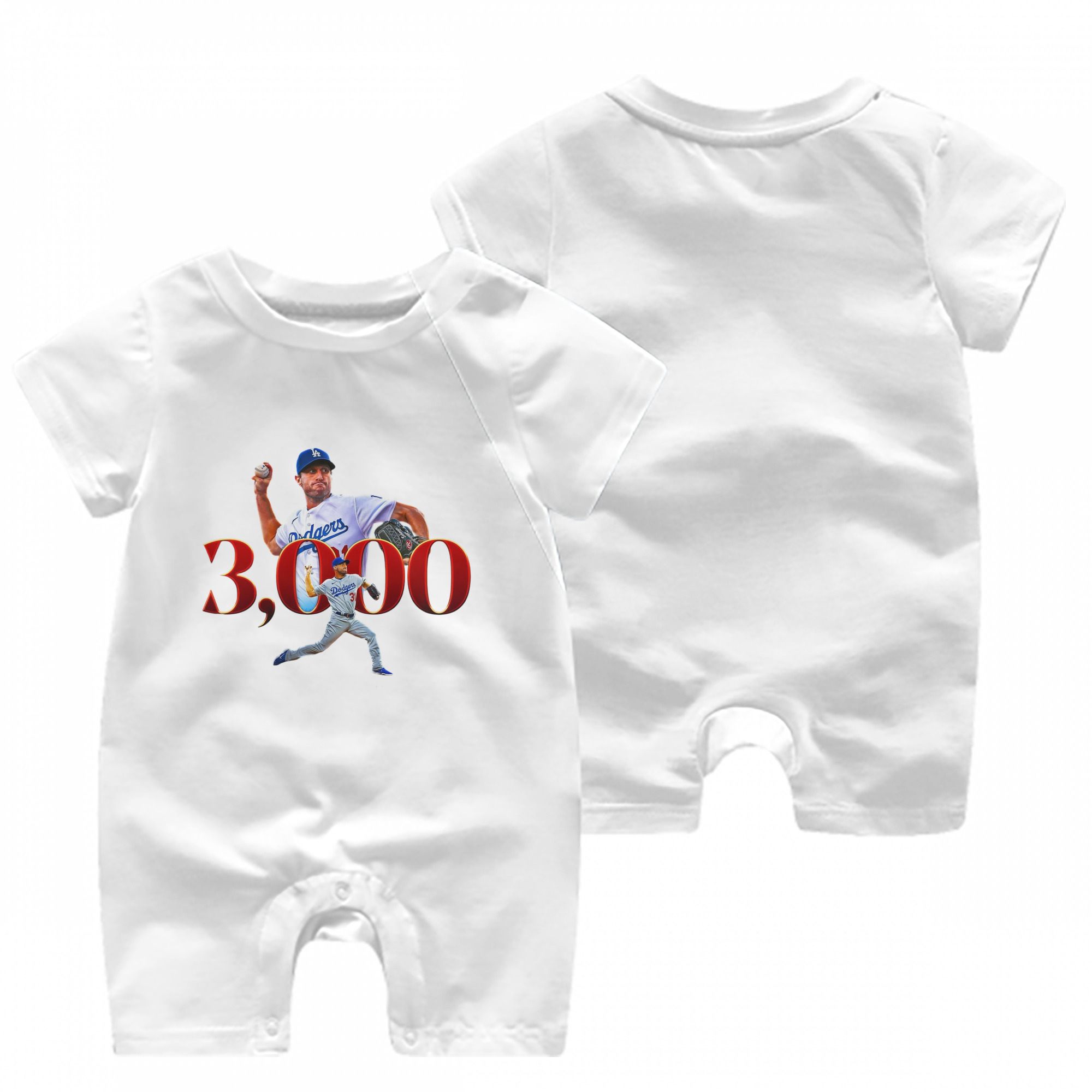  Baby Short Sleeve Onesie – 100% Cotton Soft & Breathable Digital Print Romper – Double-Sided Print, Snap Closure For Easy Diaper Changes – Comfortable For Boys & Girls