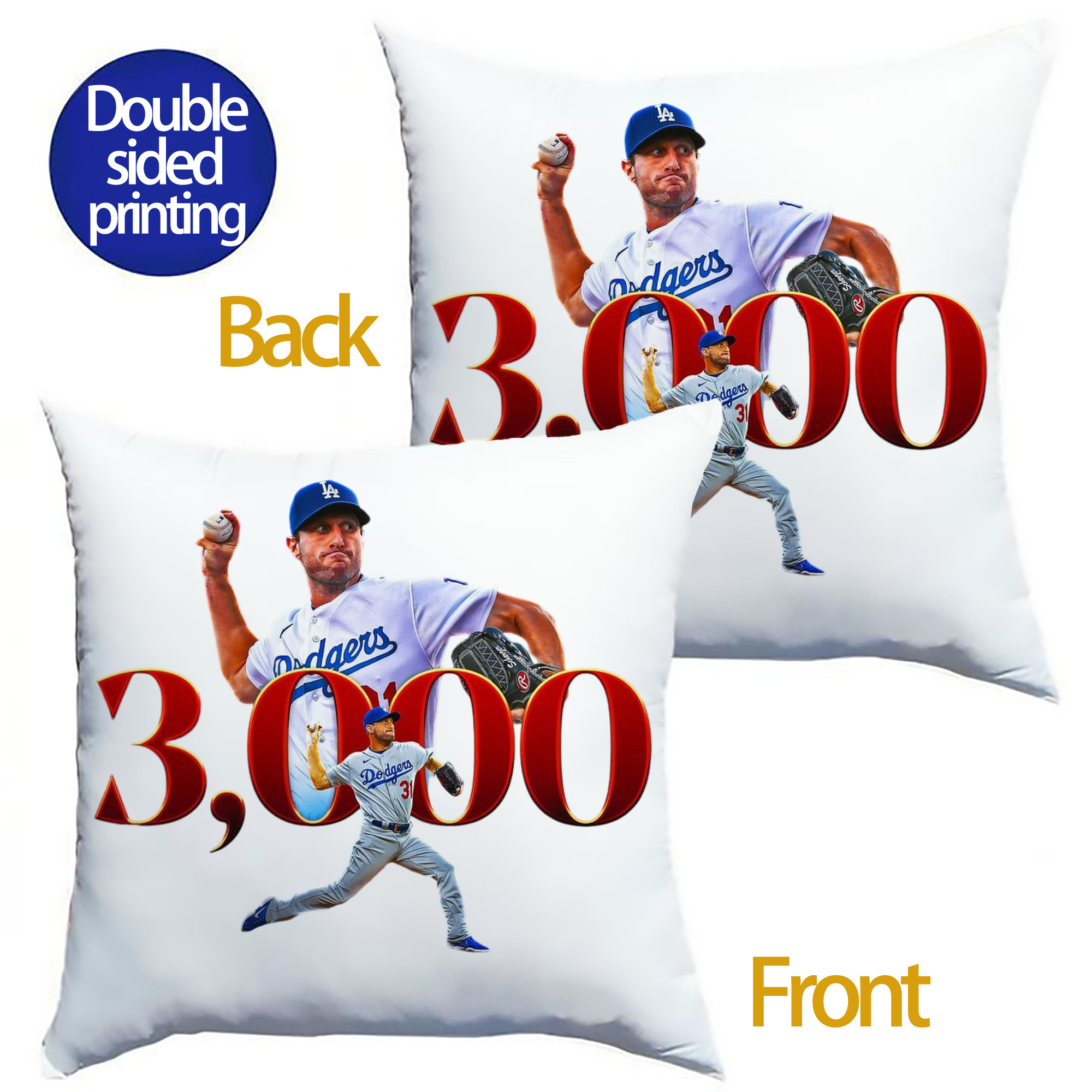  Soft Polyester Pillow Cover With Insert – Double-Sided Design, Invisible Zipper, Durable & Breathable – Easy Care Cushion Set