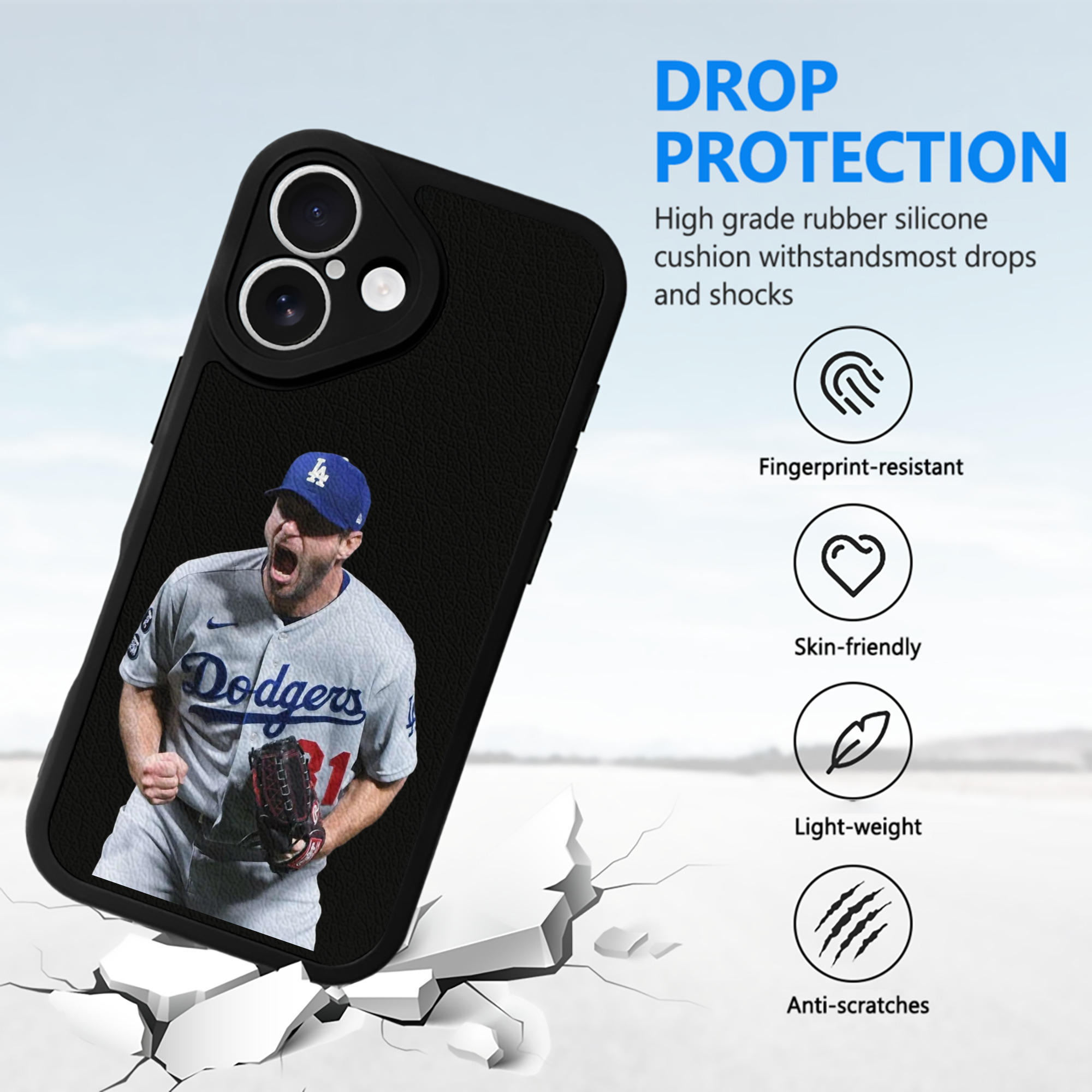  IPhone 16 Silicone Leather Case – UV Print, Lambskin Texture – Perfect Fit, Wireless Charging Compatible, Scratch Resistant, Precise Cutouts – Stylish Protection For IPhone 16