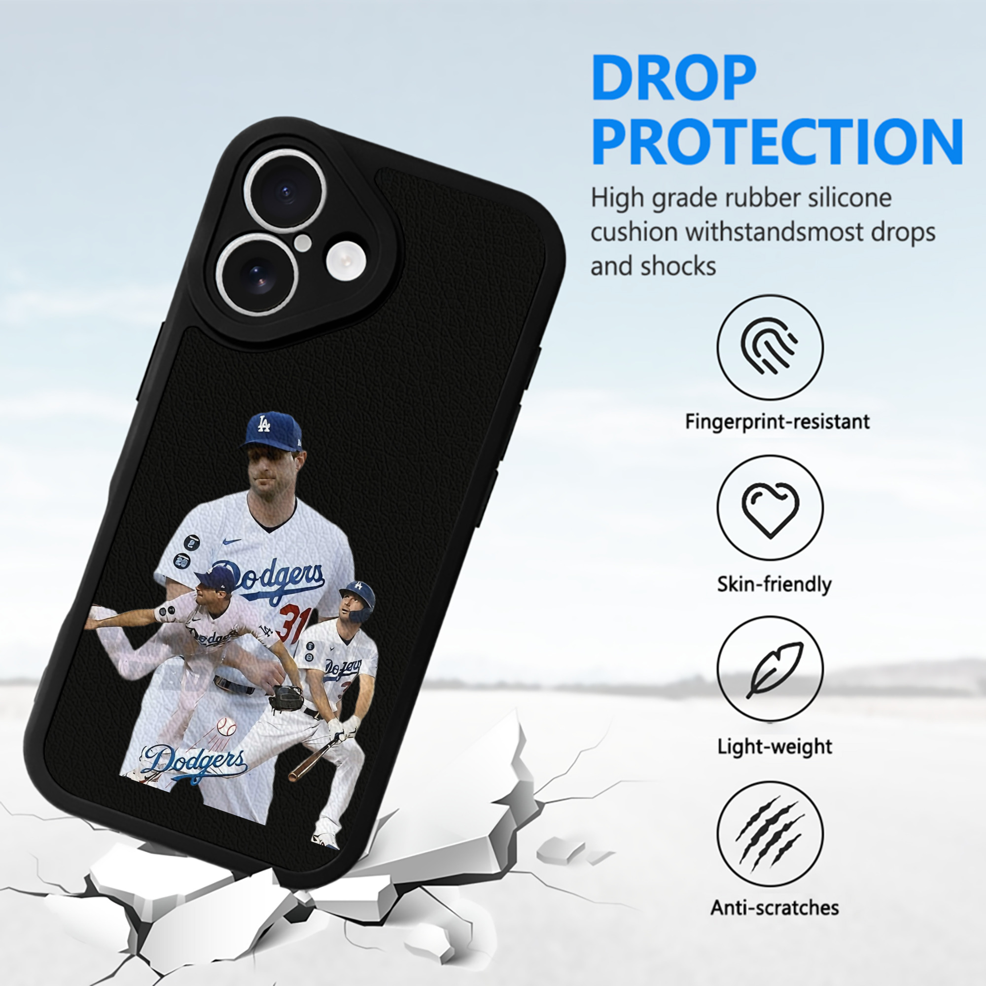  IPhone 16 Silicone Leather Case – UV Print, Lambskin Texture – Perfect Fit, Wireless Charging Compatible, Scratch Resistant, Precise Cutouts – Stylish Protection For IPhone 16