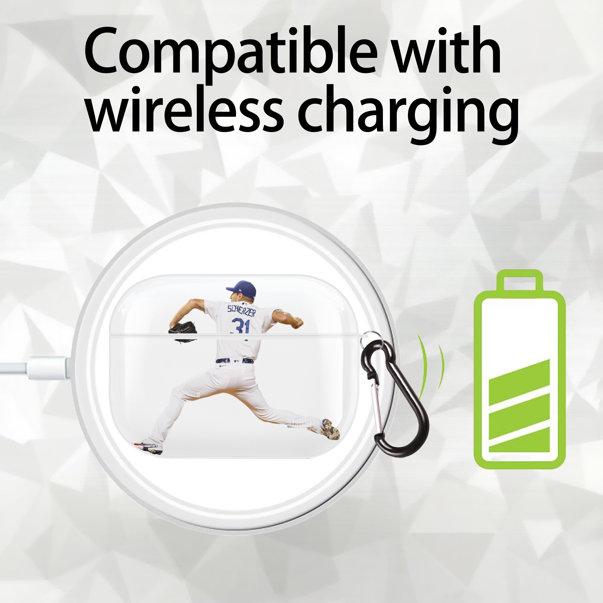  AirPods Pro Hard Case White With Keychain, Durable Flexible PC, Precise Cutouts, Anti-Fingerprint, Yellowing & Scratch Resistant, Full Protection, Washable