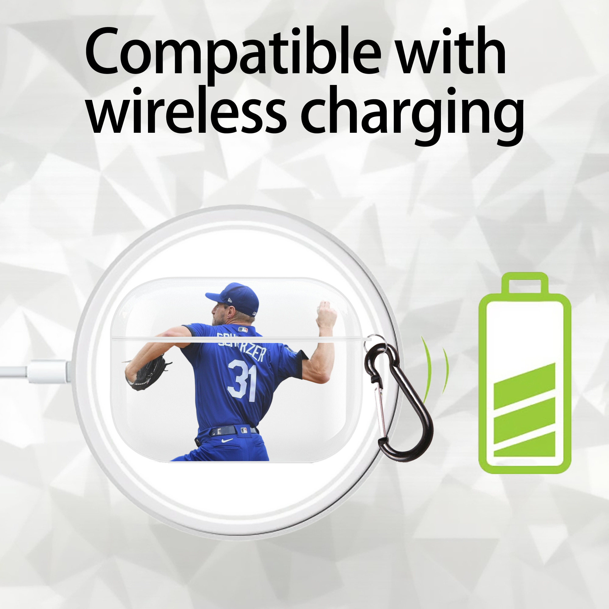  AirPods Pro Hard Case White With Keychain, Durable Flexible PC, Precise Cutouts, Anti-Fingerprint, Yellowing & Scratch Resistant, Full Protection, Washable